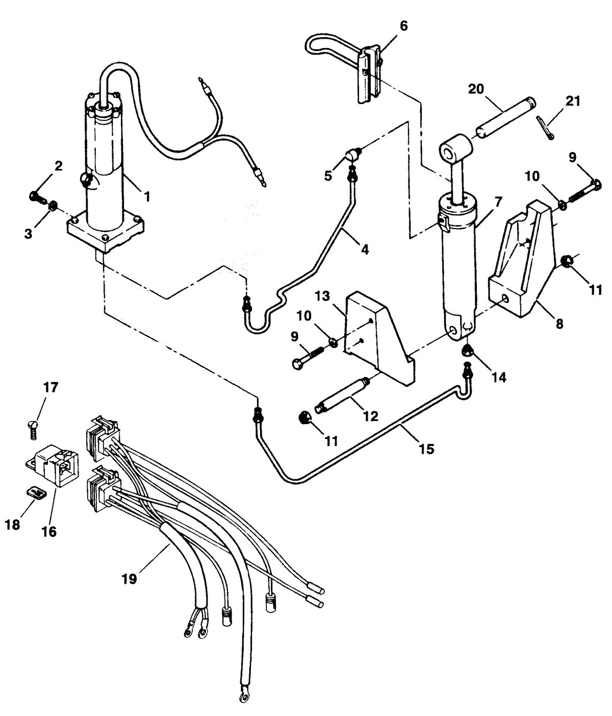 FORCE FORCE TRIM & TILT MODELS 35 THRU 75 HP TRIM & TILT ASSEMBLY (819177A8)