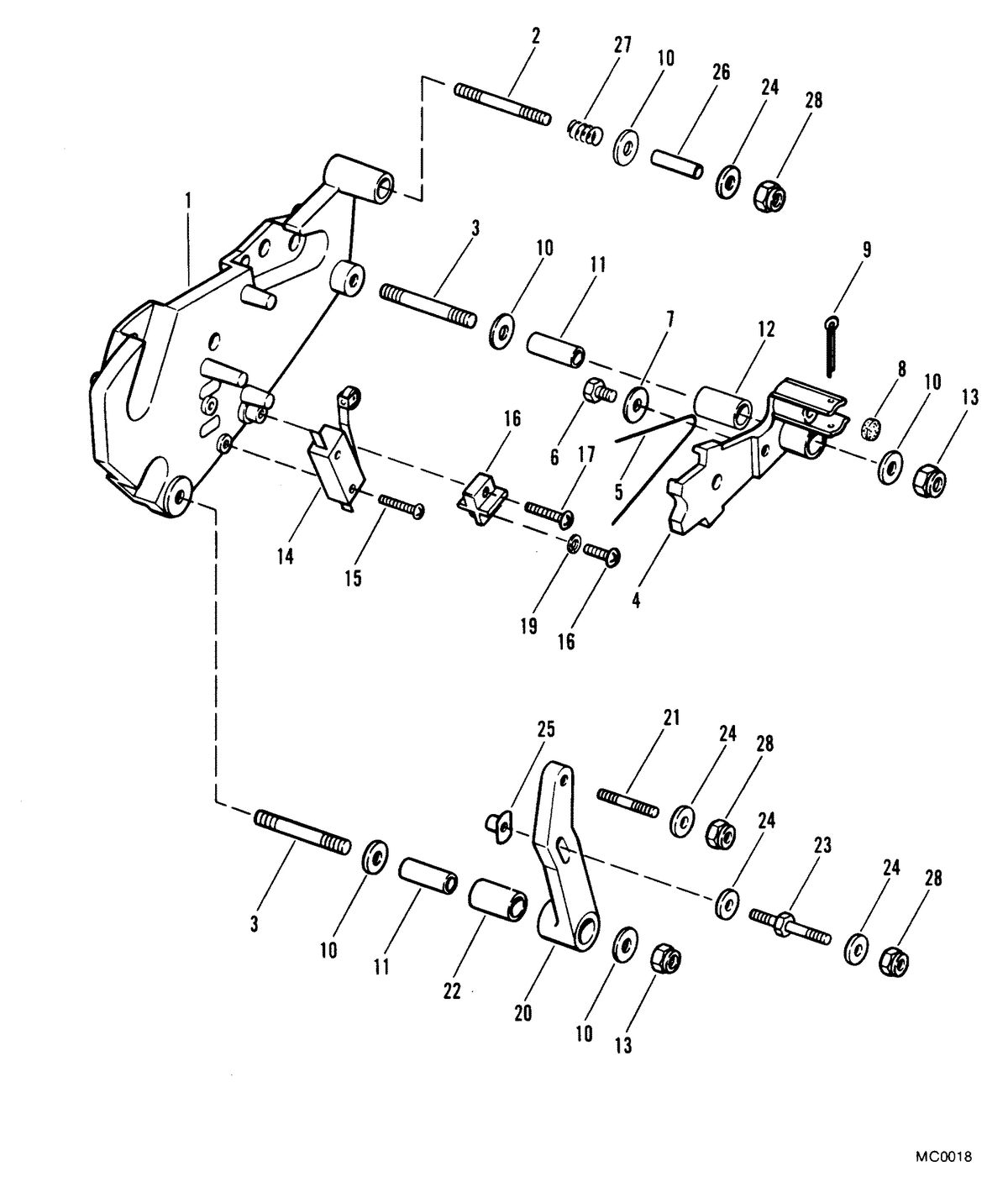 MERCRUISER 320 HP EFI ALPHA 1/BRAVO SHIFT BRACKET(USE WITH ALPHA ONE DRIVE)