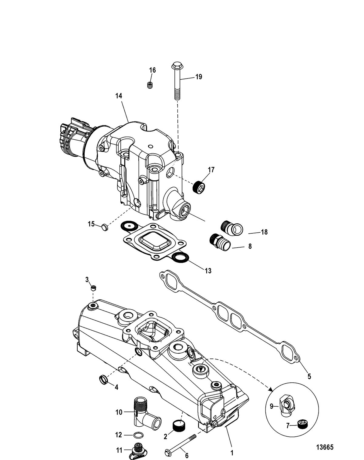 MERCRUISER 5.0L / 5.7L STERNDRIVE Exhaust Manifold and Elbow