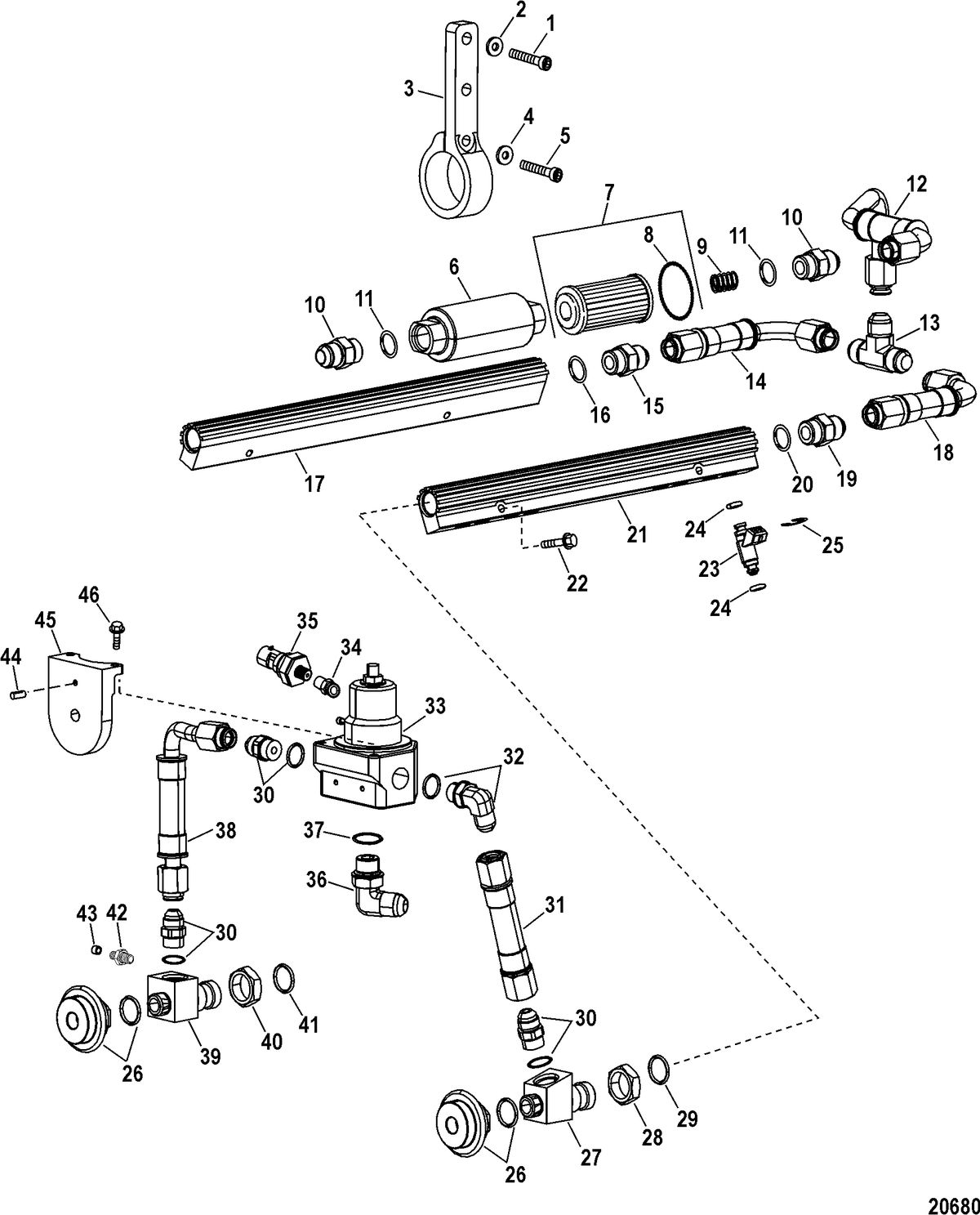 RACE STERNDRIVE 1075 SCI Fuel Line Components(Design I)