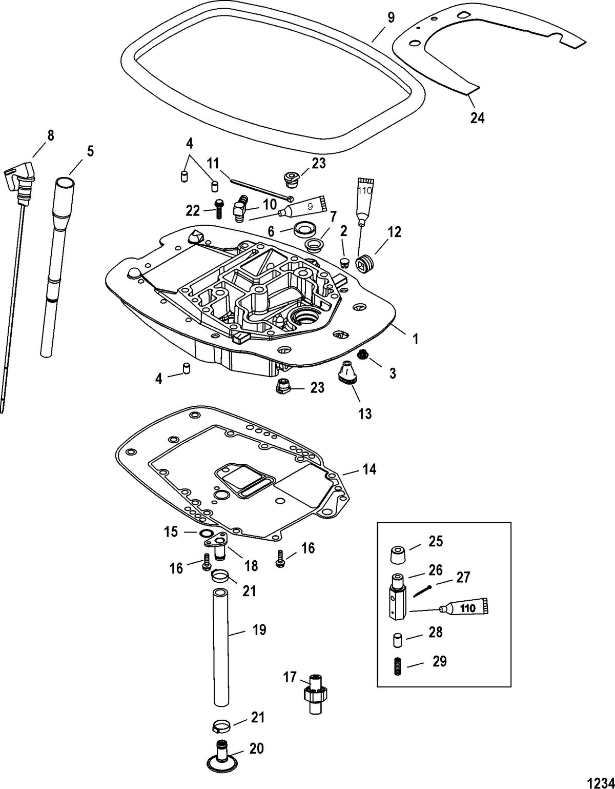 MERCURY/MARINER 25 (4-STROKE) Adaptor Plate