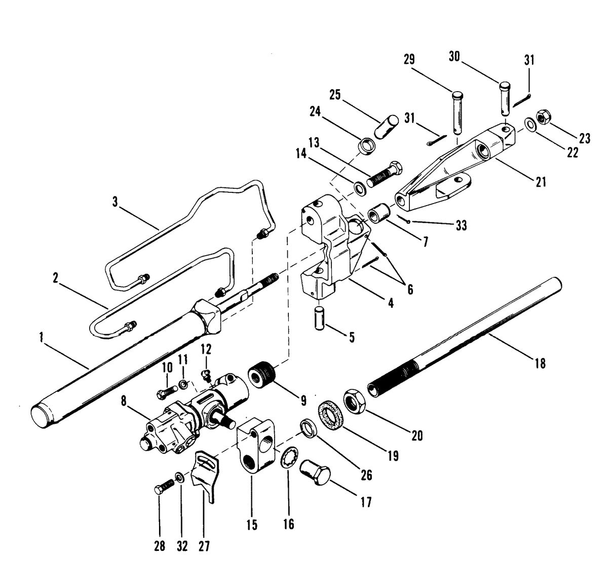 MERCRUISER 320 HP EFI ALPHA 1/BRAVO POWER STEERING CYLINDER
