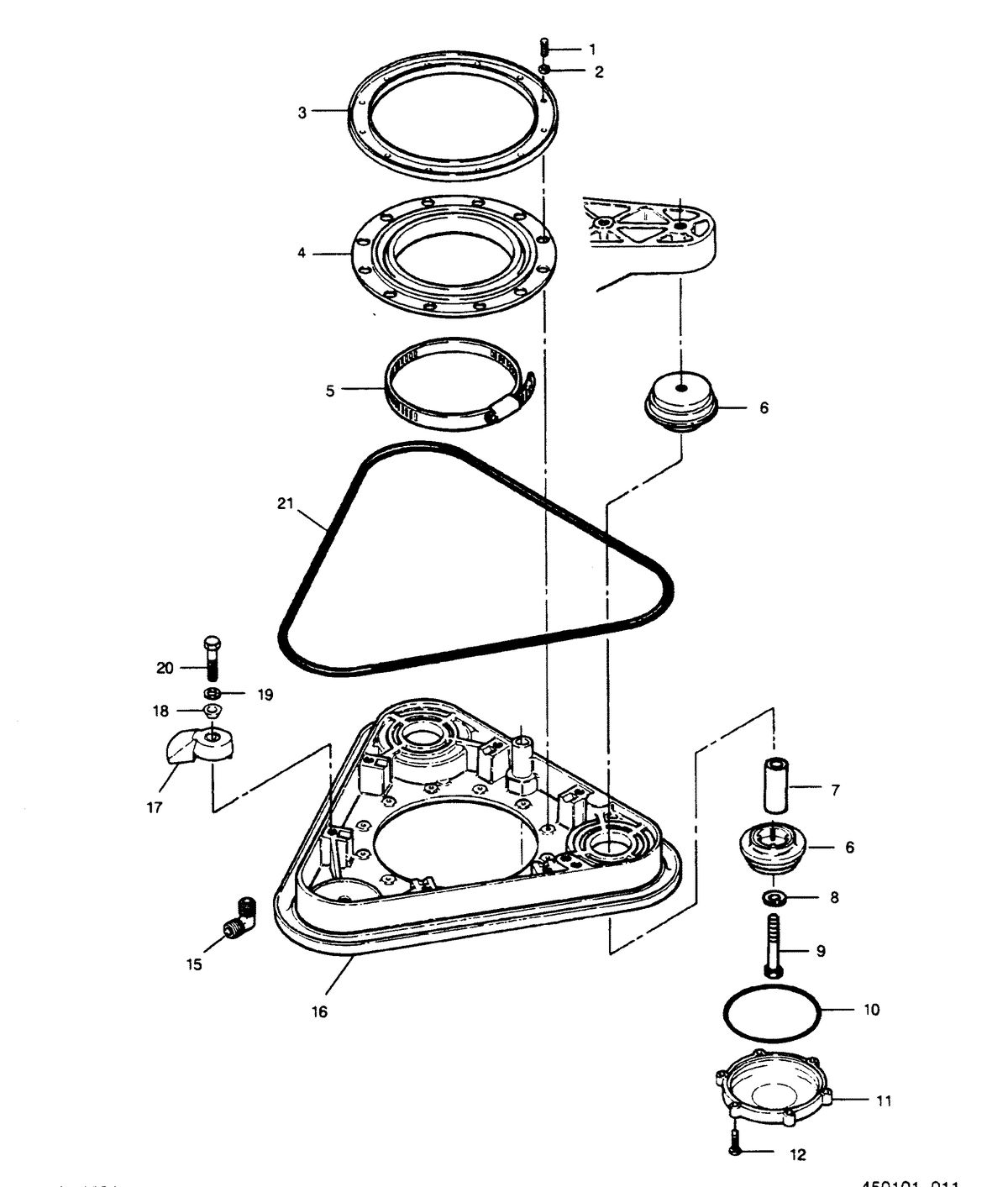 FORCE FORCE 1990 120 H.P. "B" MODEL L-DRIVE TRANSOM PLATE