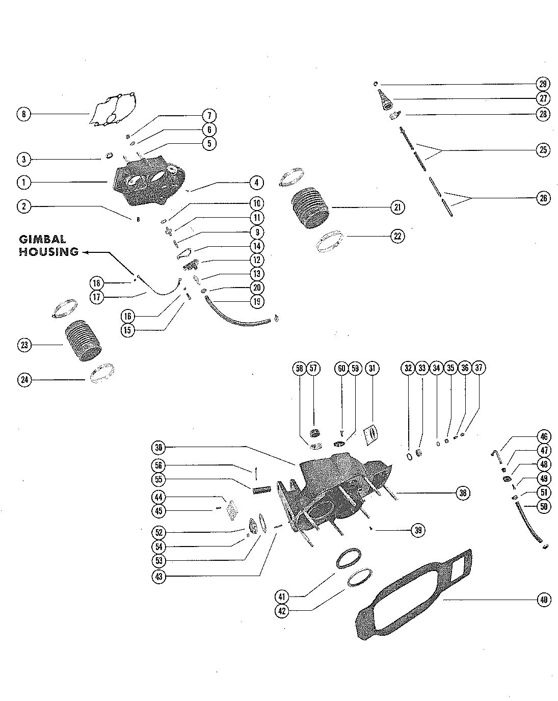 MERCRUISER 215H AND 215E STERN DRIVE GIMBAL HOUSING AND BELL HOUSING
