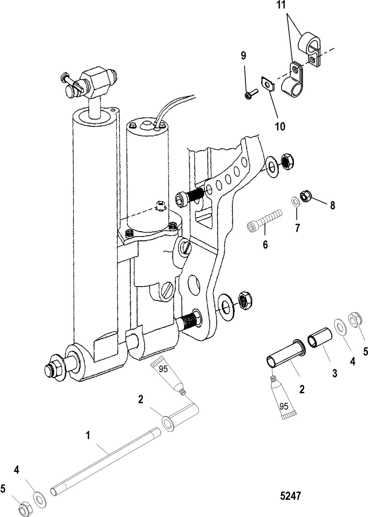 MERCURY/MARINER 30/40 (2 CYLINDER) 2-STROKE Power Trim Mounting