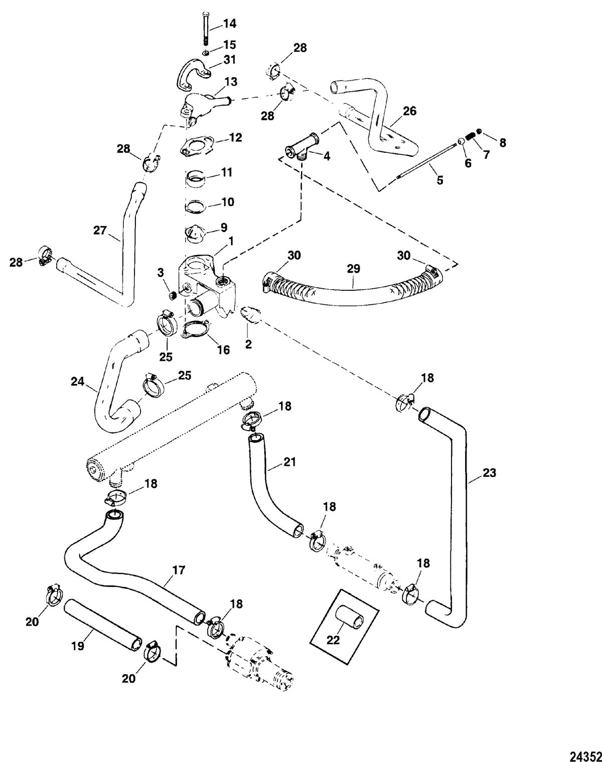 RACE STERNDRIVE 500 CARB (502CID) 8.2L ENGINE (GEN +) THERMOSTAT HOUSING