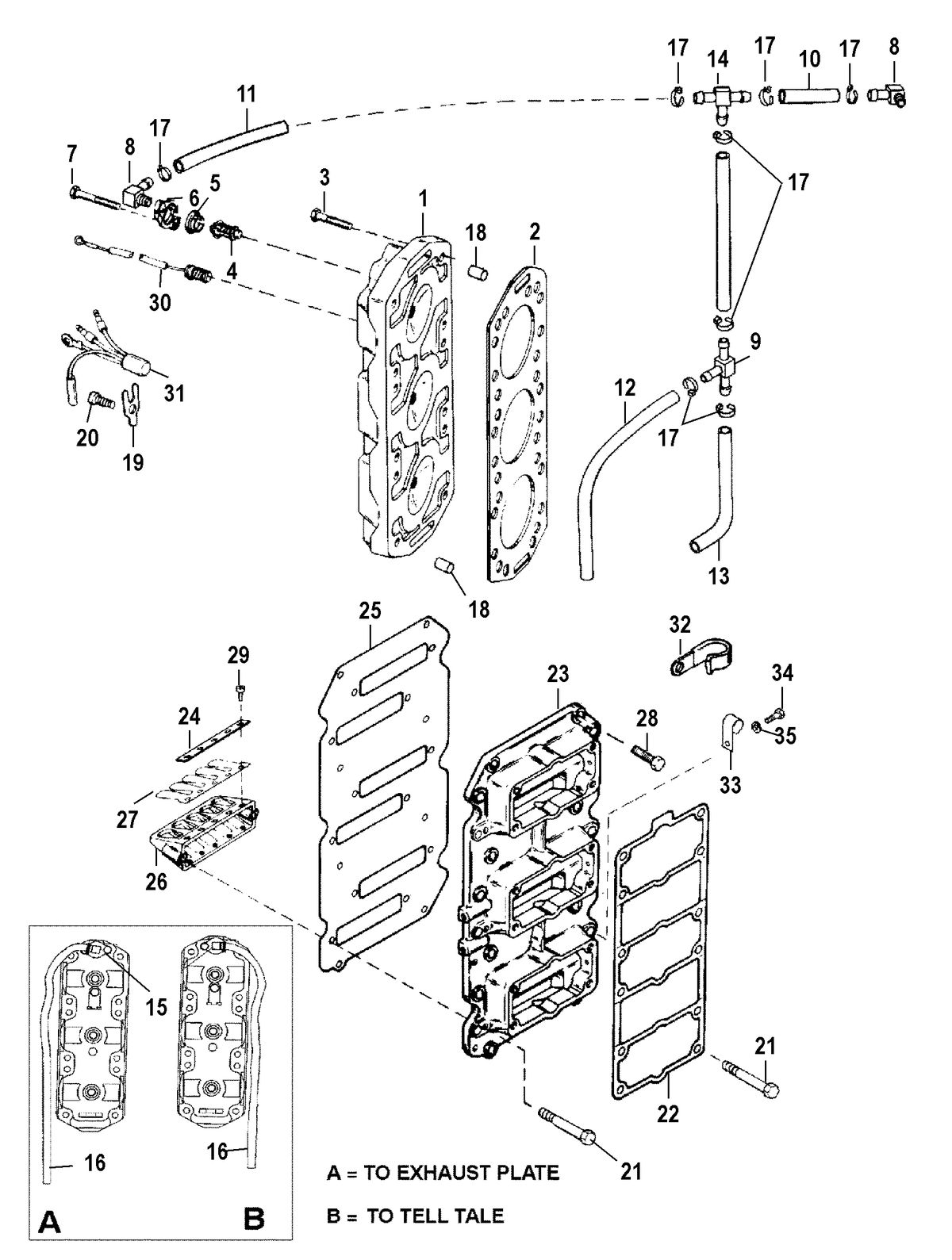 RACE OUTBOARD 225 EFI PROMAX/SUPERMAGNUM Reed Block and Cylinder Head