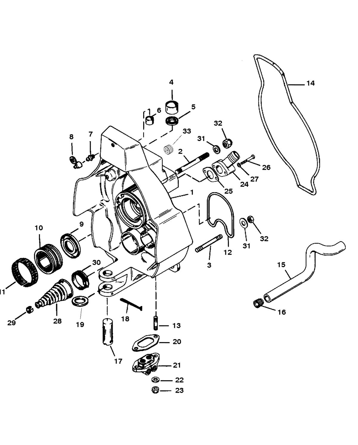 MERCRUISER BLACKHAWK DRIVE/TRANSOM ASSEMBLY GIMBAL HOUSING