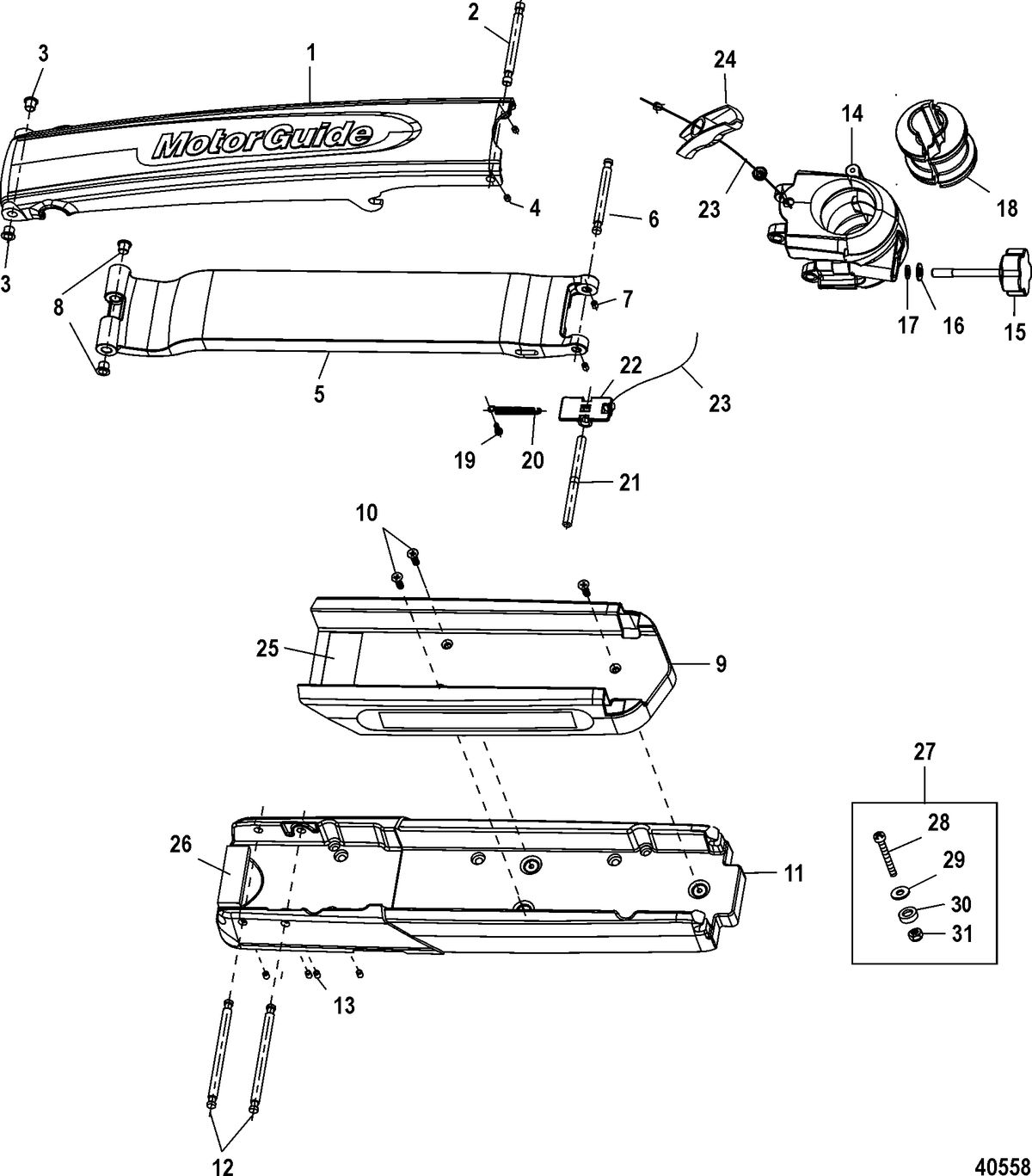 TROLLING MOTOR MOTORGUIDE-VARIMAX SERIES Gator 360 Flex II Mount (Black) (DESIGN II)(8M4501607)