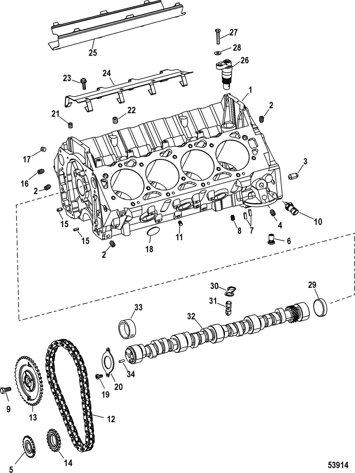 RACE STERNDRIVE 540 HP Cylinder Block And Camshaft