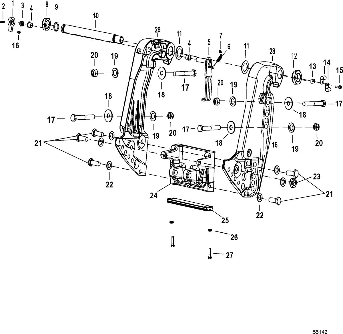 MERCURY/MARINER 75-115 4-STROKE Transom Bracket