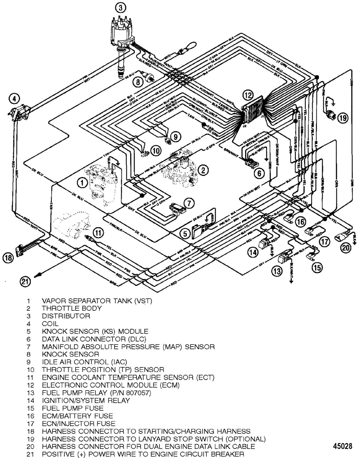 MERCRUISER 350 MAG EFI TOURN SKI WIRING HARNESS(EFI)