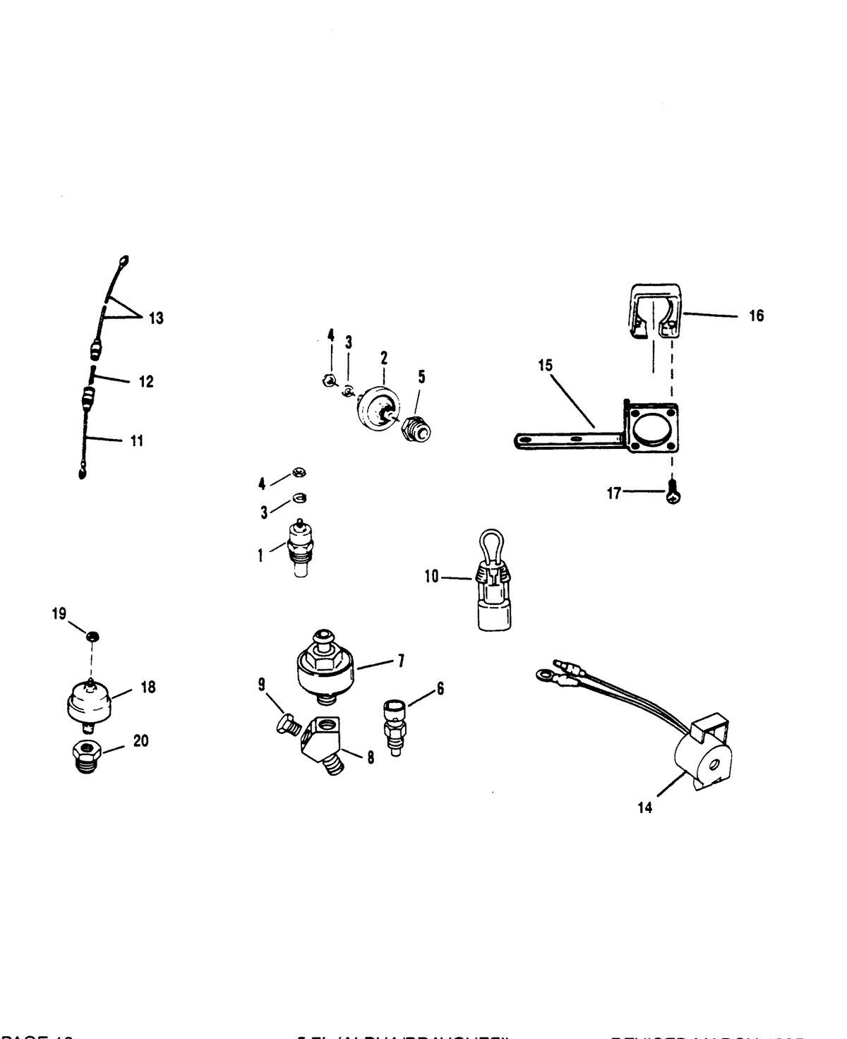 MERCRUISER 5.7L (ALPHA) (EFI-TBI)5.7L (BRAVO) (EFI-TBI) ENGINE SENDERS AND SENSORS