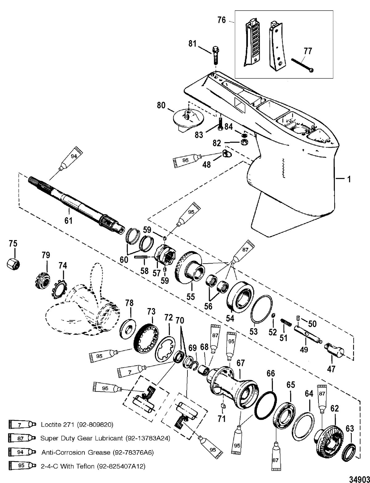 RACE OUTBOARD 200 EFI PROMAX/SUPERMAGNUM Gear Housing, Propeller Shaft - TorqueMaster