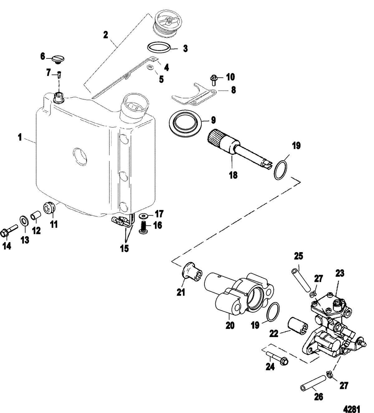 MERCURY/MARINER 115/125 HP 80 JET (4 CYLINDER) Oil Injection Components