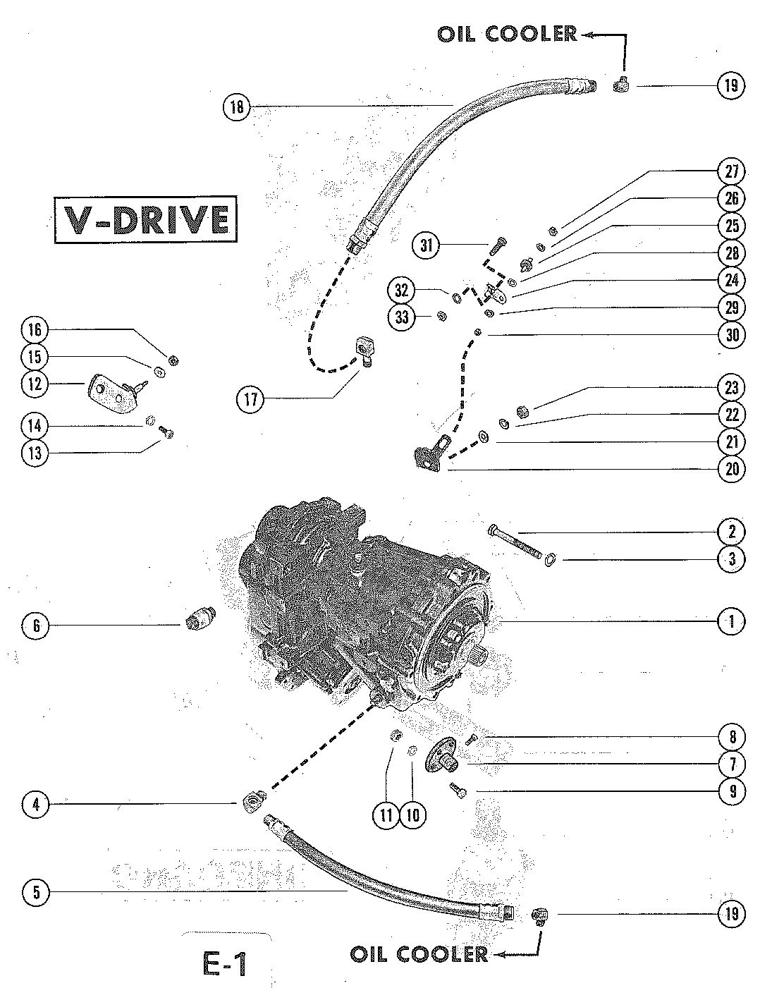 MERCRUISER 228 ENGINE (G.M.) TRANSMISSION AND RELATED PARTS (V-DRIVE)