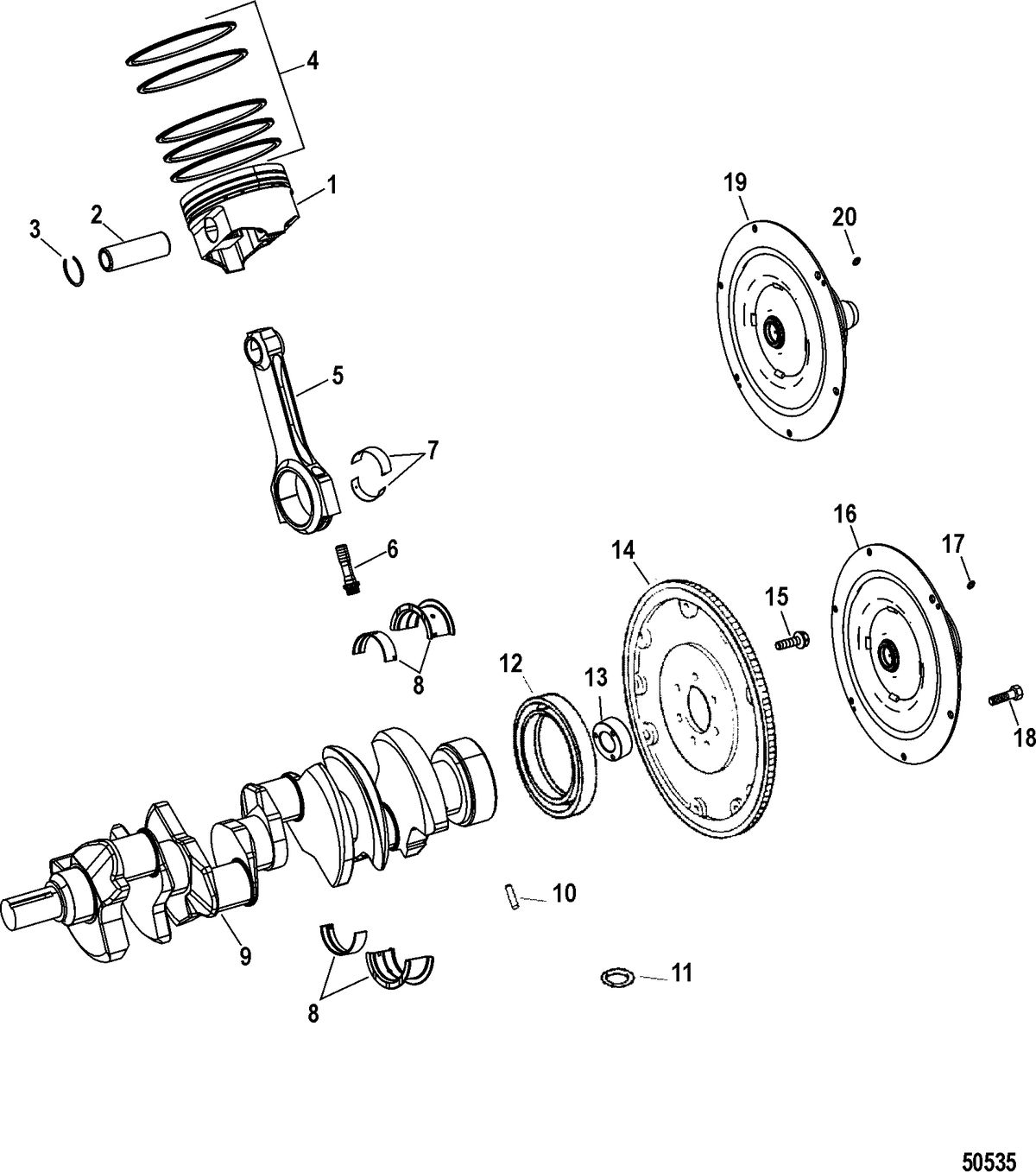 RACE STERNDRIVE 565 EFI Engine Components(Crankshaft / Piston / Connecting Rods)