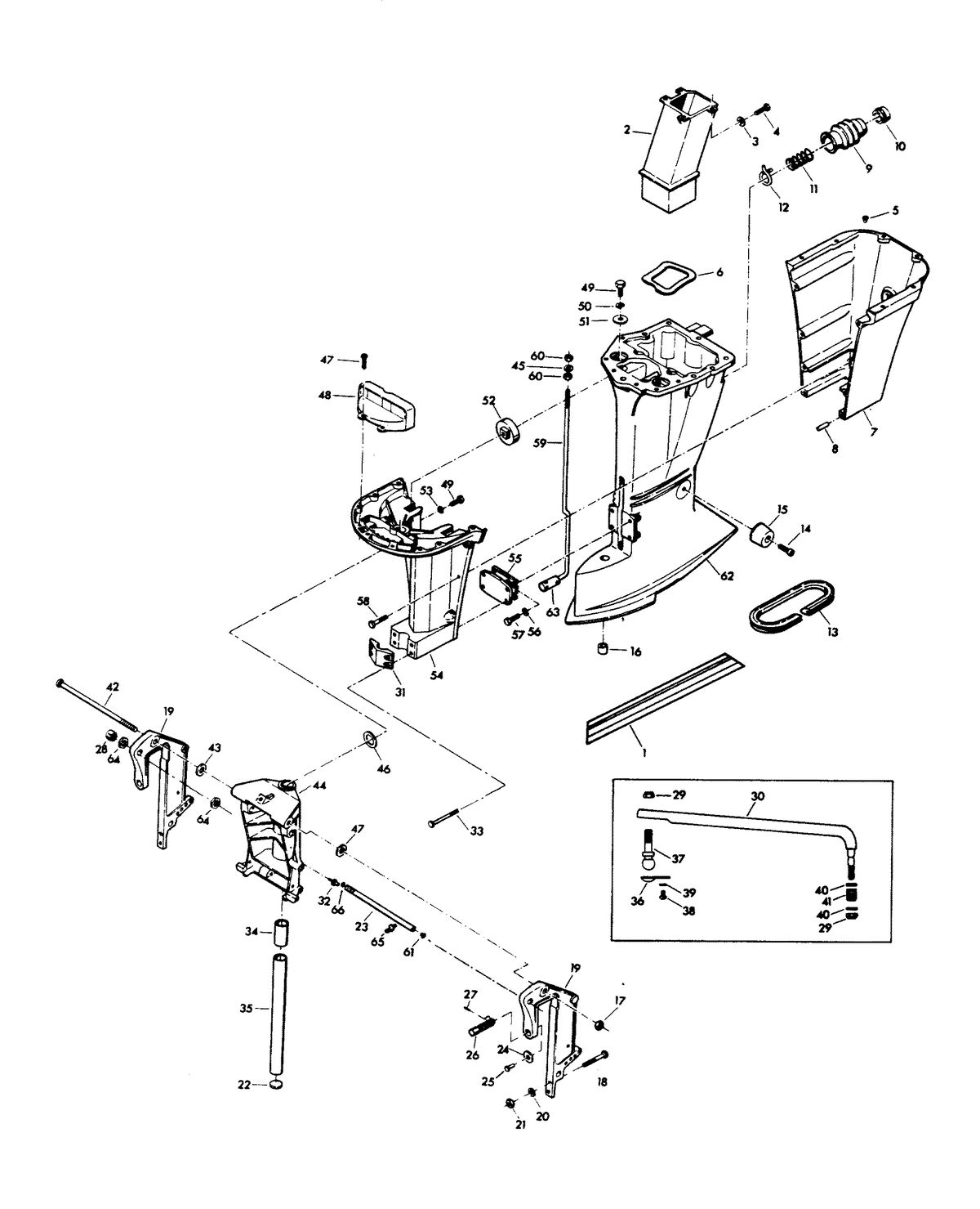 CHRYSLER 70 H.P. MOTOR LEG