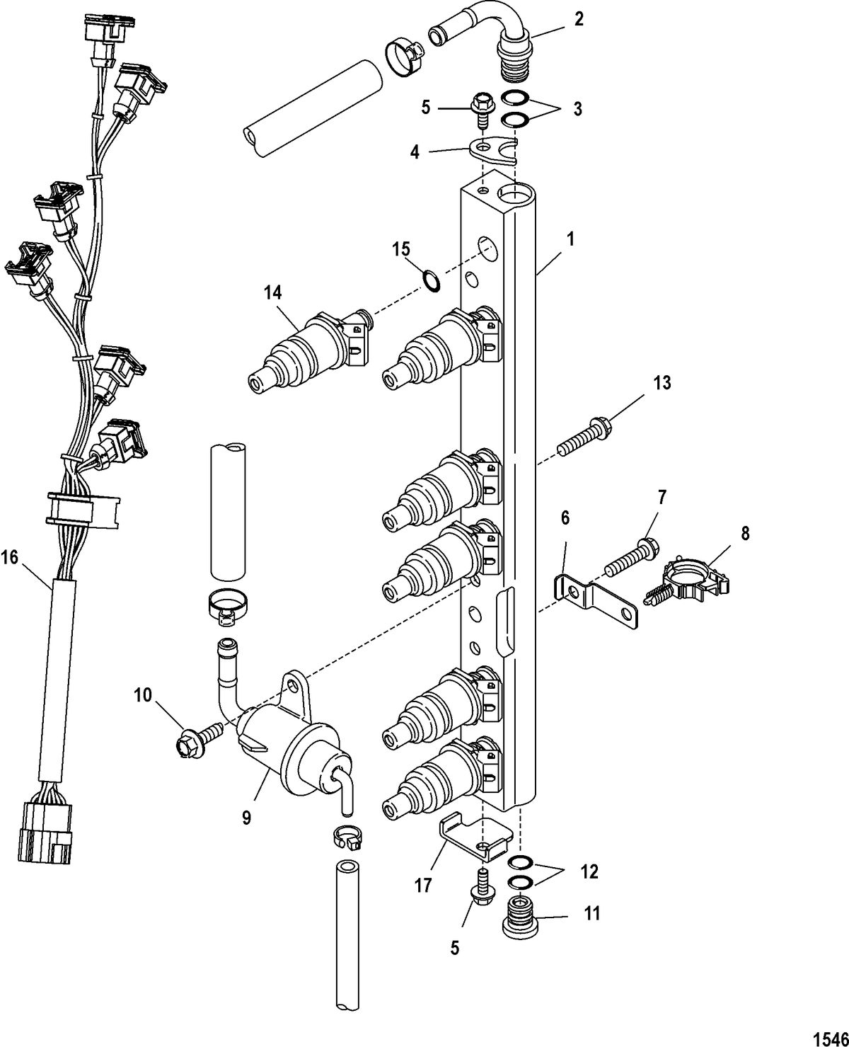 RACE OUTBOARD 300X EFI (3.0L) Fuel Rail