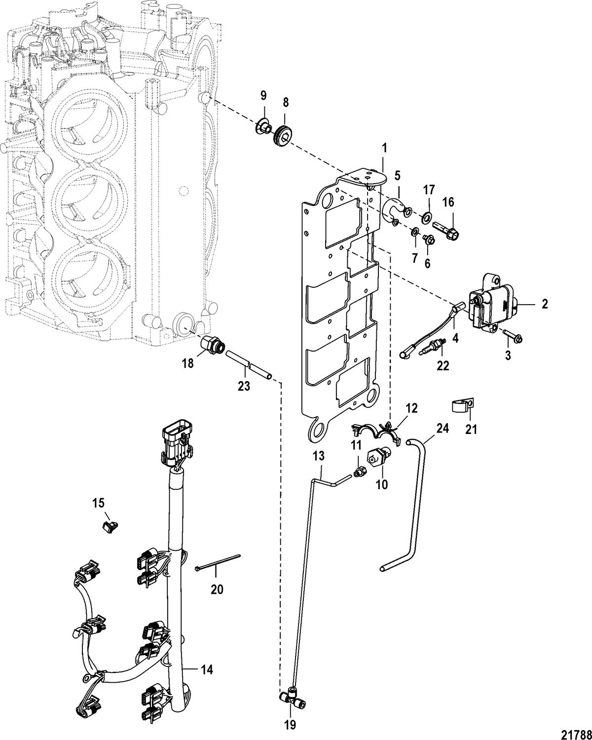 MERCURY 225 PRO XS (3.0L) DFI Coil Plate
