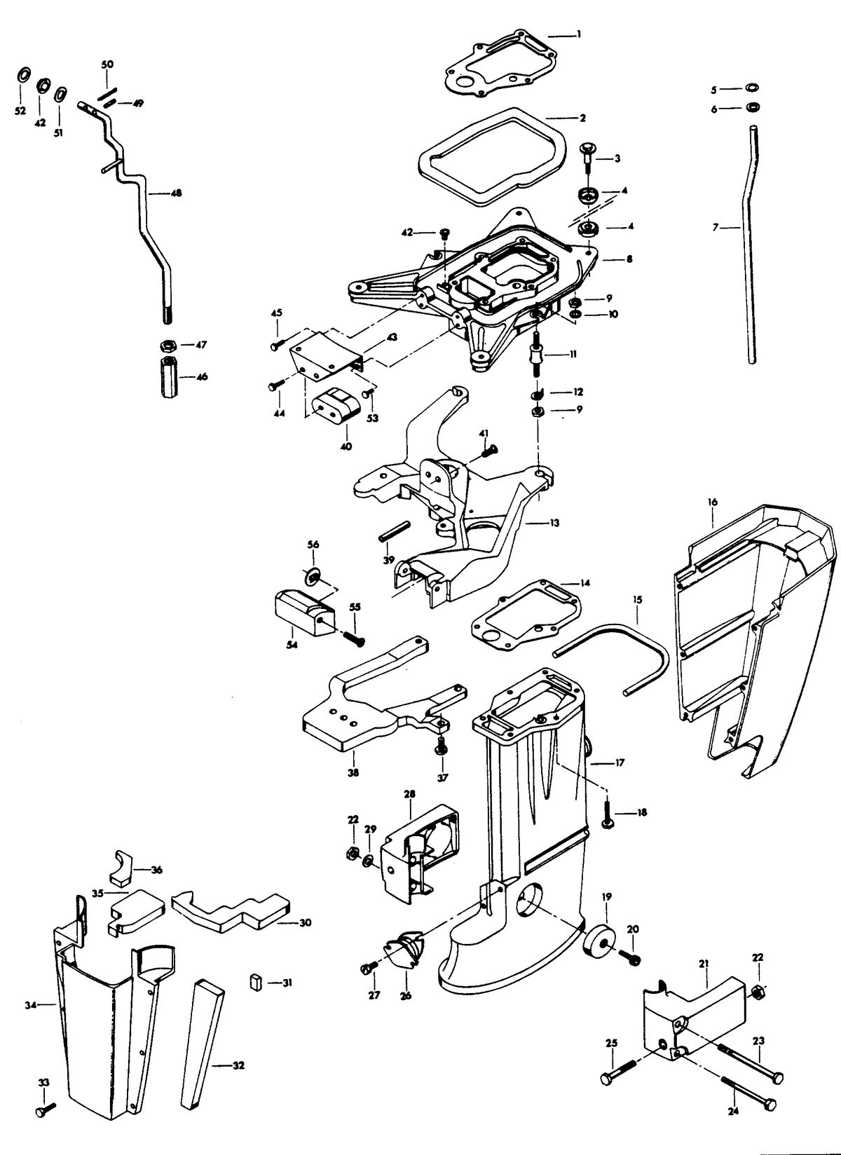 CHRYSLER 35 H.P. MOTOR LEG