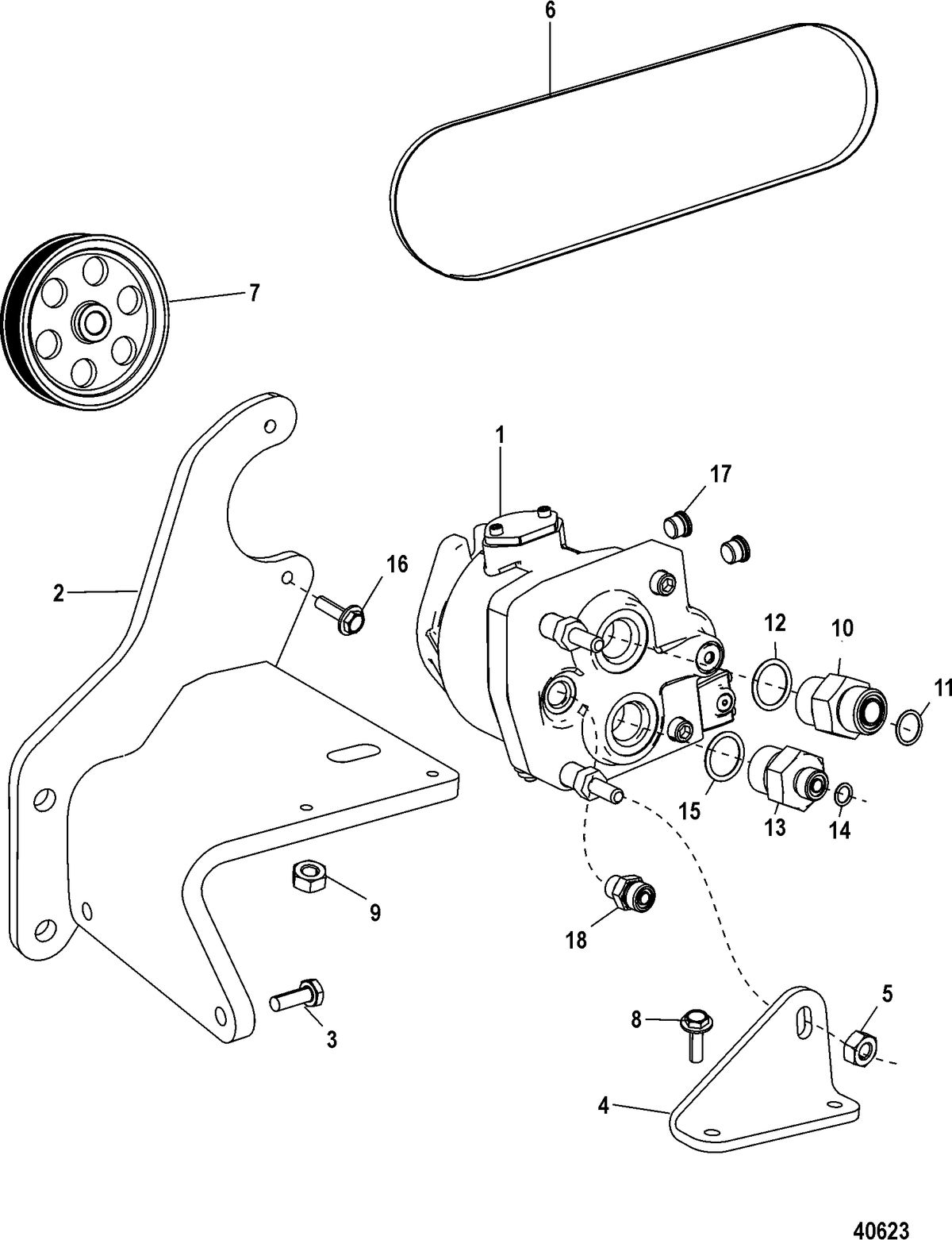MERCRUISER CUMMINS/MERCRUISER DIESEL QSD-2.8L AXIUS Steering Components, Hydraulic Pump (GEN I)