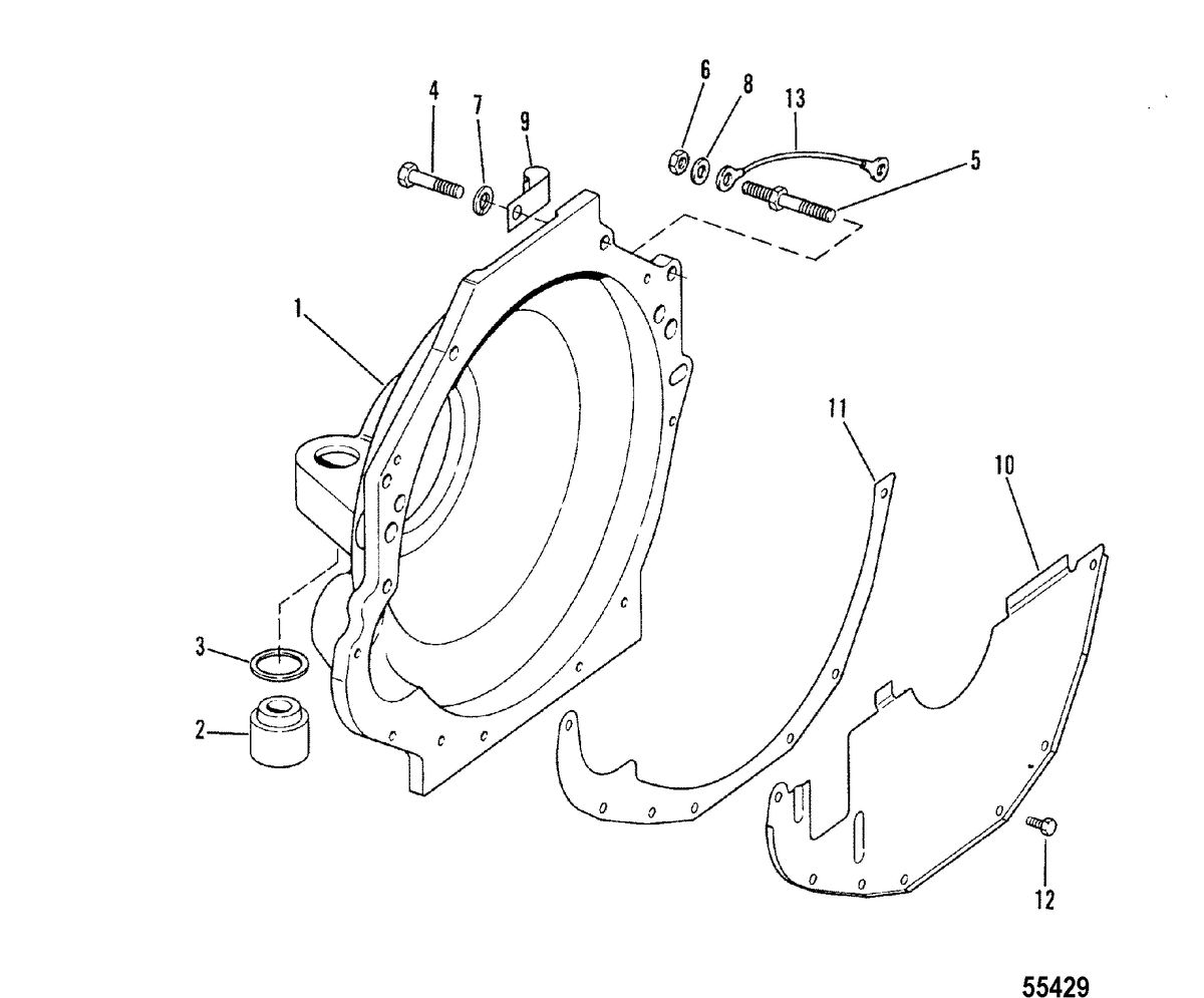 MERCRUISER 454 MAGNUM BRAVO ENGINE FLYWHEEL HOUSING