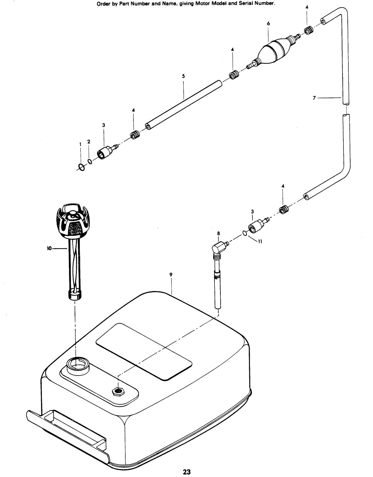CHRYSLER 12 H.P. SAILOR FUEL TANK AND LINE