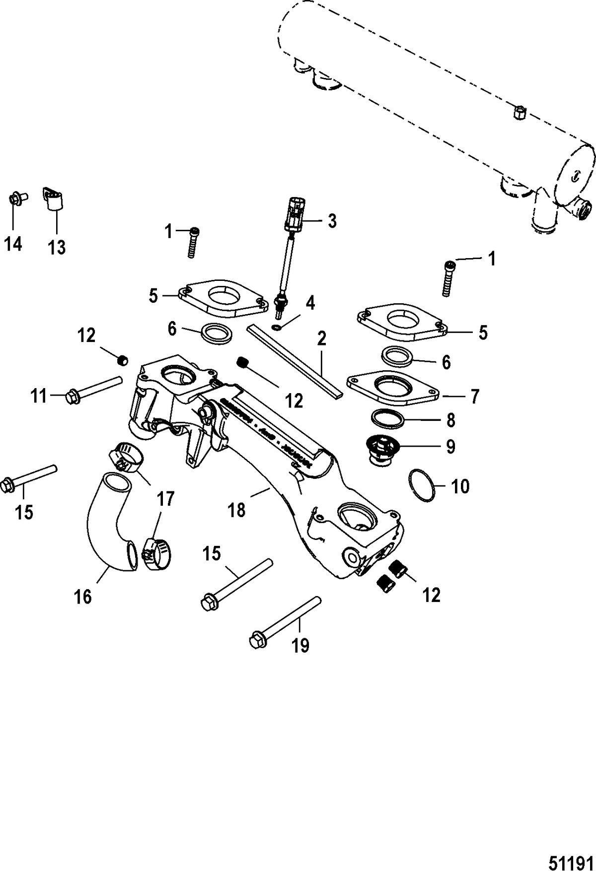 MERCRUISER 8.2 MAG HO EC Cooling System, Crossover