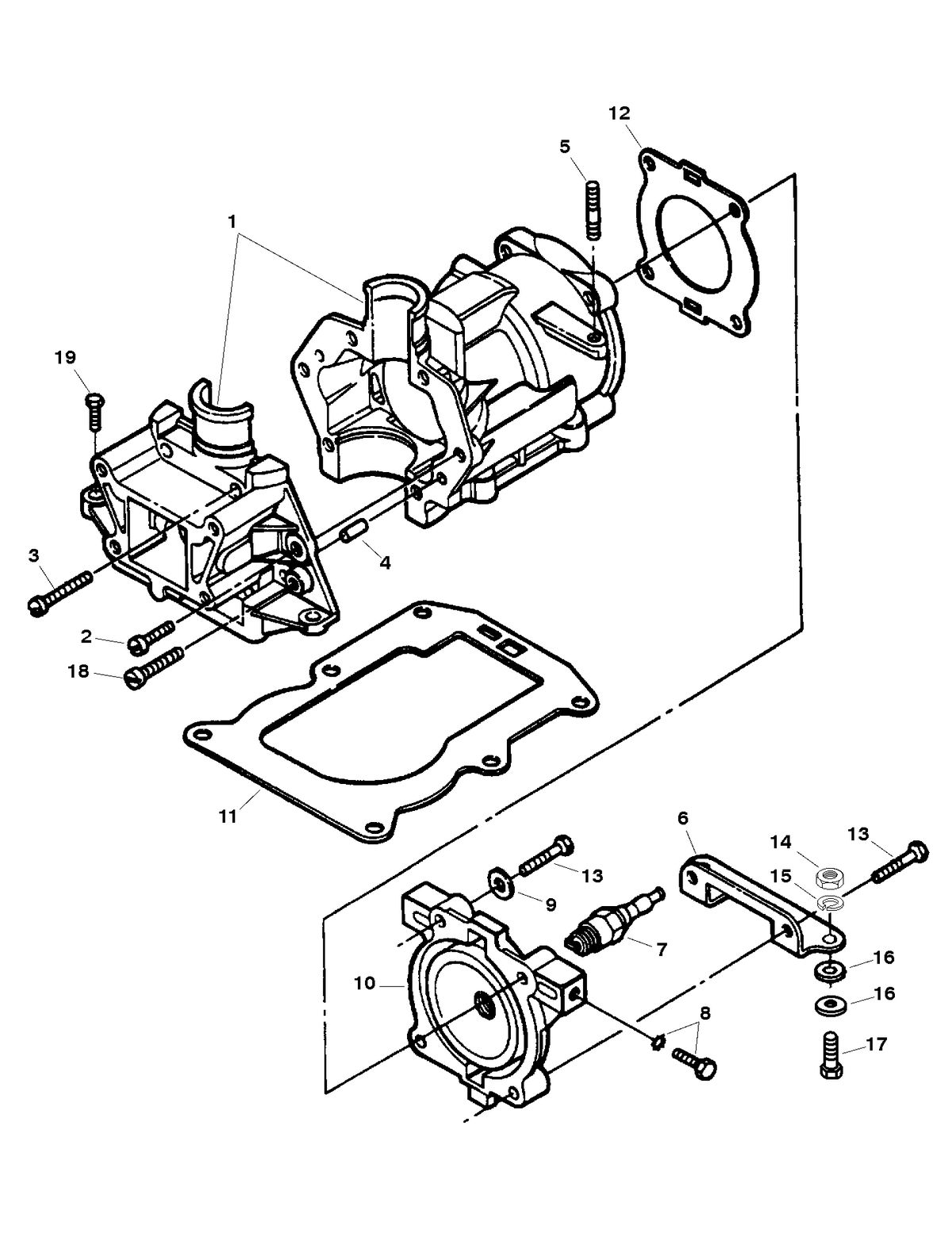FORCE 5 H.P. CYLINDER BLOCK ASSEMBLY