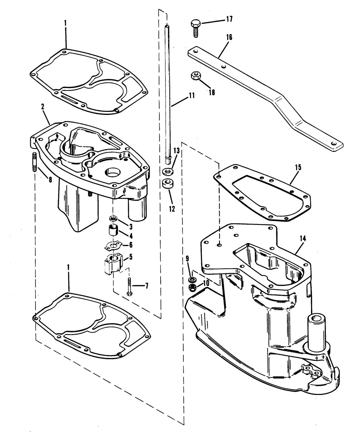 RACE OUTBOARD 44 XS DRIVE SHAFT HOUSING