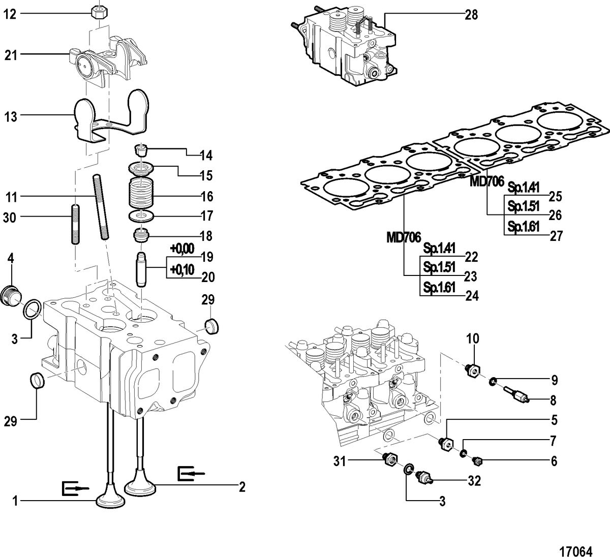 MERCRUISER CUMMINS/MERCRUISER 4.2 UNIFICATION Cylinder Head