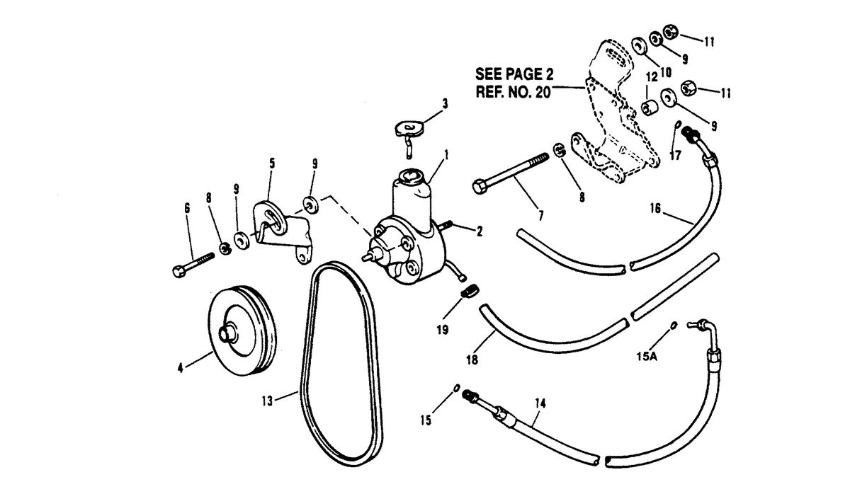 MERCRUISER 5.7L (ALPHA) (EFI-TBI)5.7L (BRAVO) (EFI-TBI) ENGINE POWER STEERING COMPONENTS