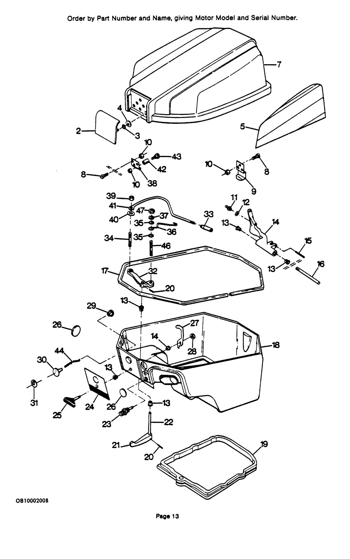 FORCE 9.9 H.P. Engine Cover and Support Plate
