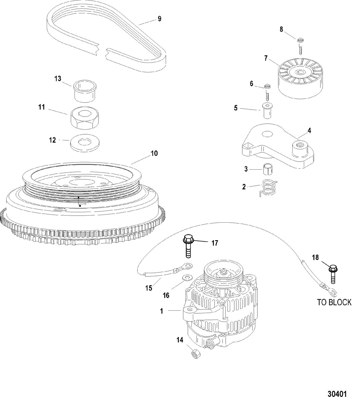 MERCURY/MARINER 200/225 (3.0L DFI) FLYWHEEL/ALTERNATOR