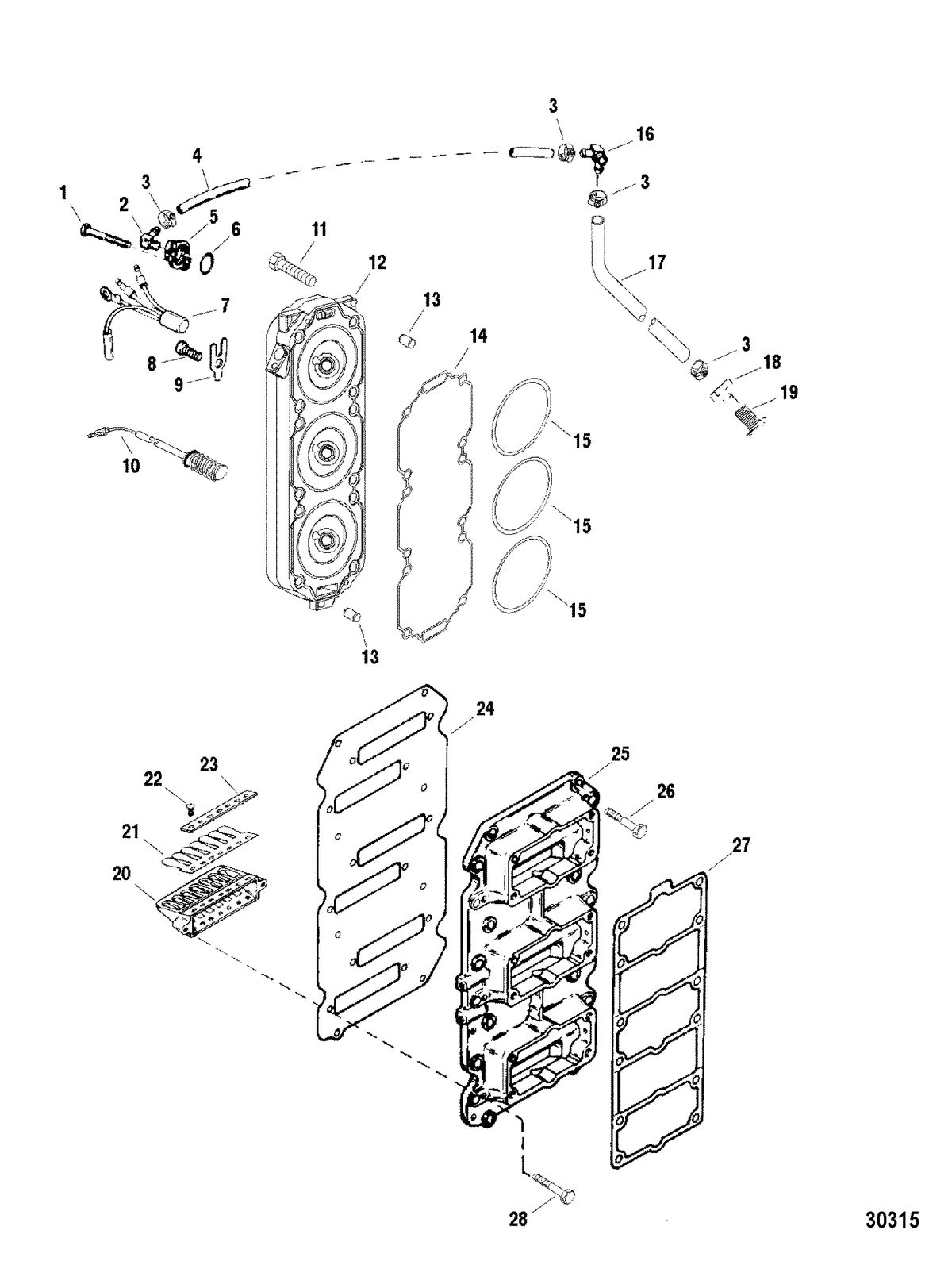 SPORTJET 240 EFI M2 JET DRIVE Cylinder Head And Reed Block