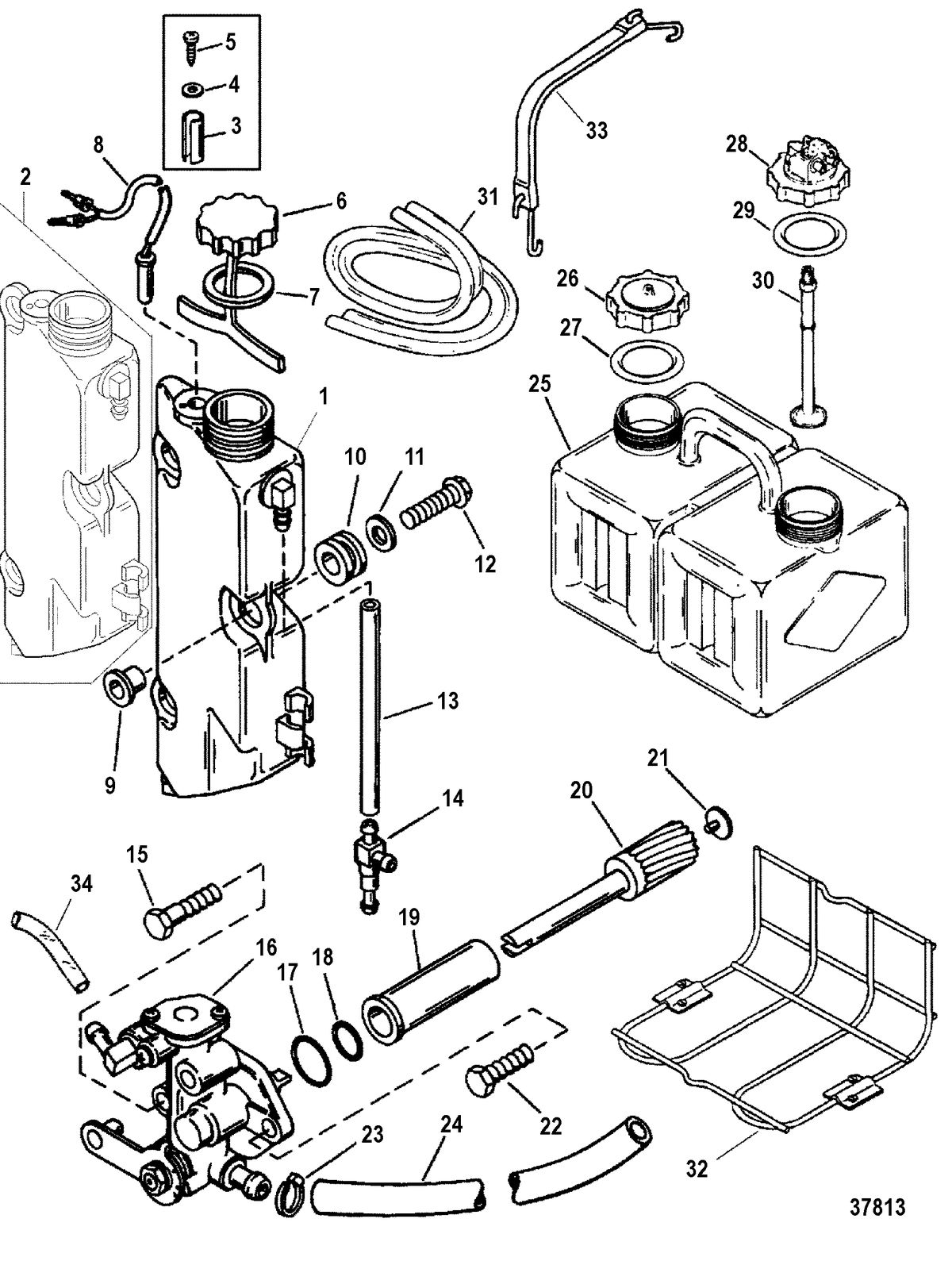 MERCURY/MARINER 225/250 EFI (3.0L) OIL INJECTION COMPONENTS