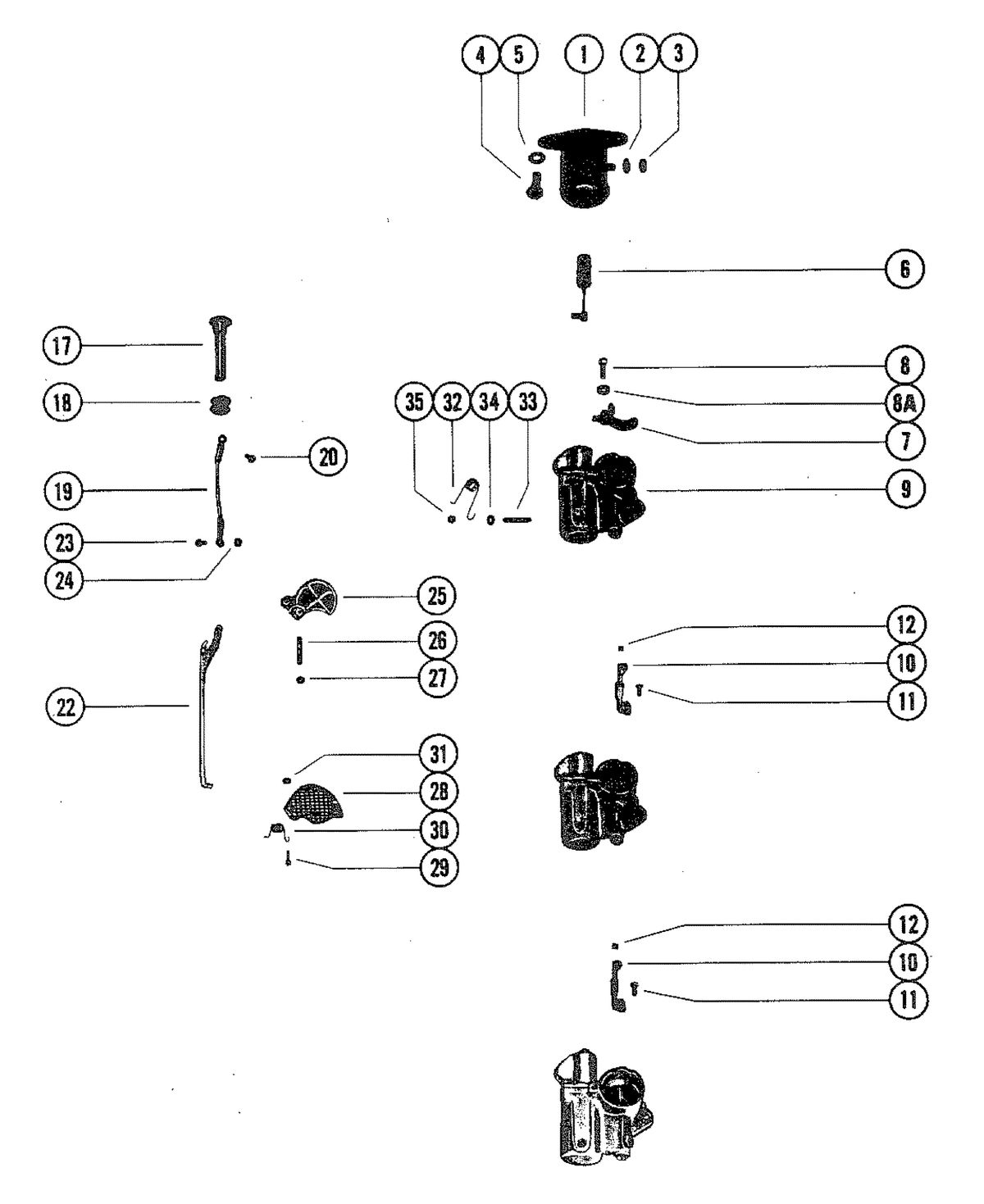 MARINER MARINER 115 CARBURETOR LINKAGE AND CHOKE SOLENOID