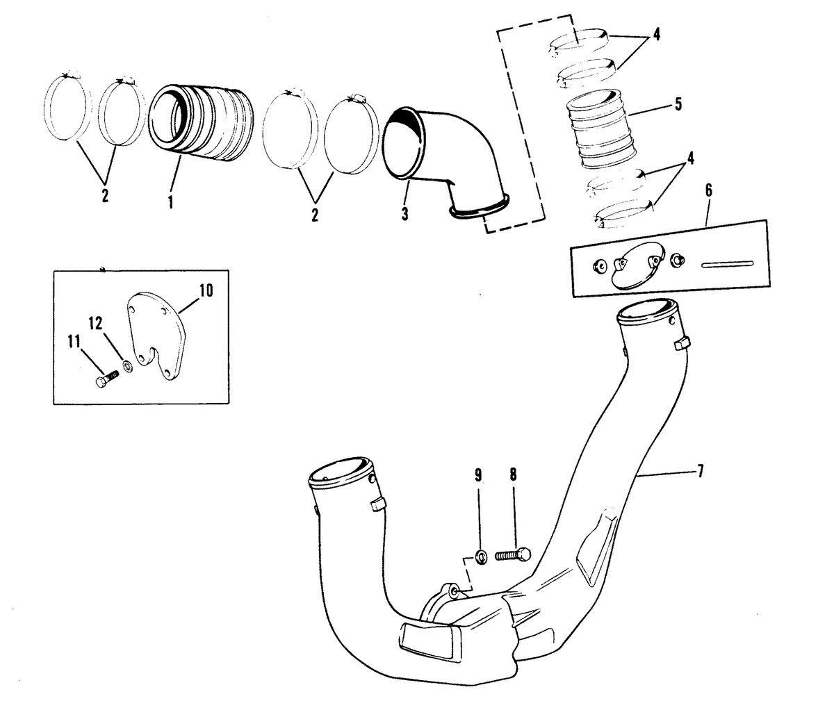MERCRUISER 350 MAGNUM ENGINE EXHAUST SYSTEM