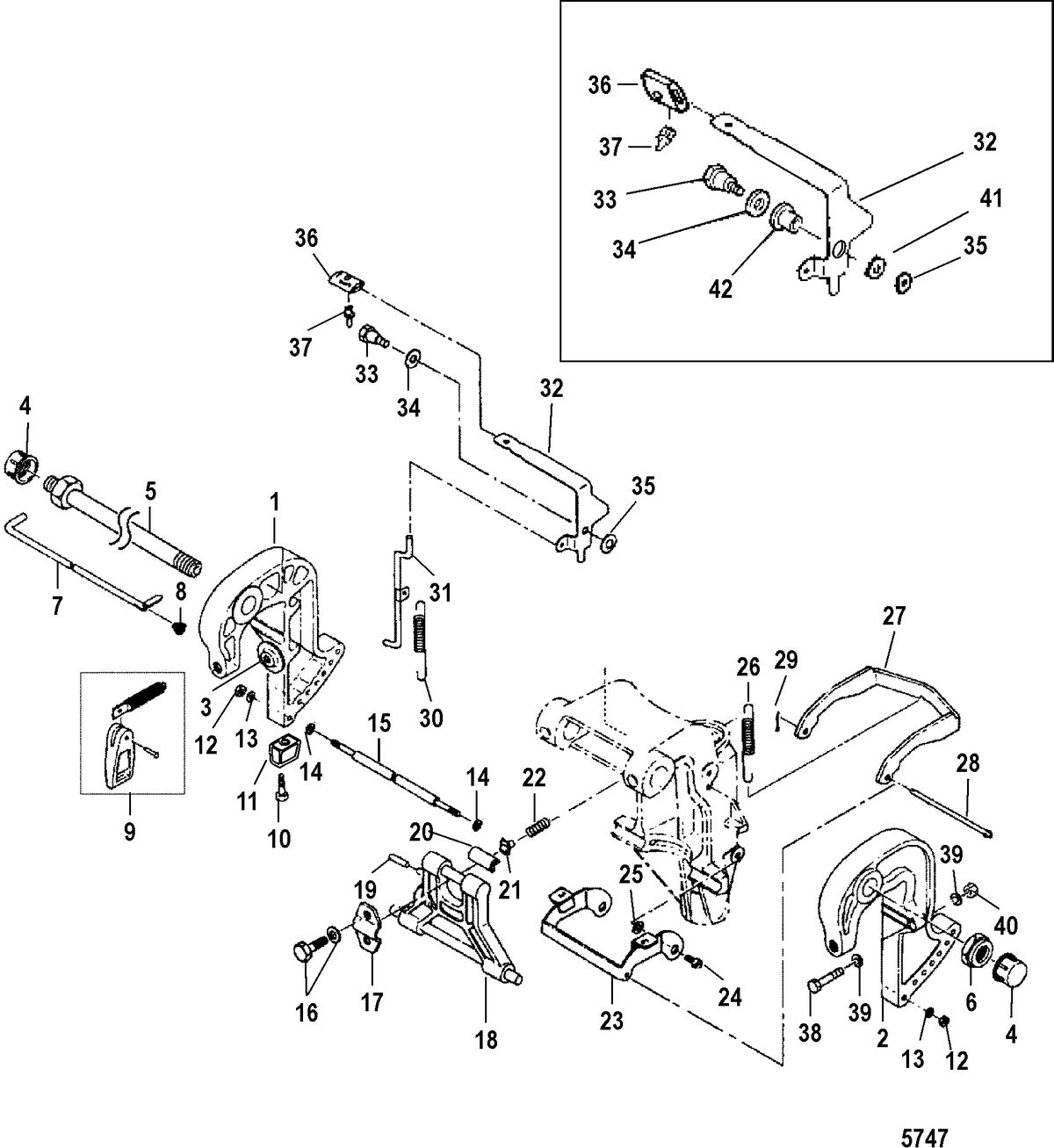 MERCURY/MARINER 25/25 JET/30HP (2 CYL/430CC) INTERNATIONAL Clamp Bracket