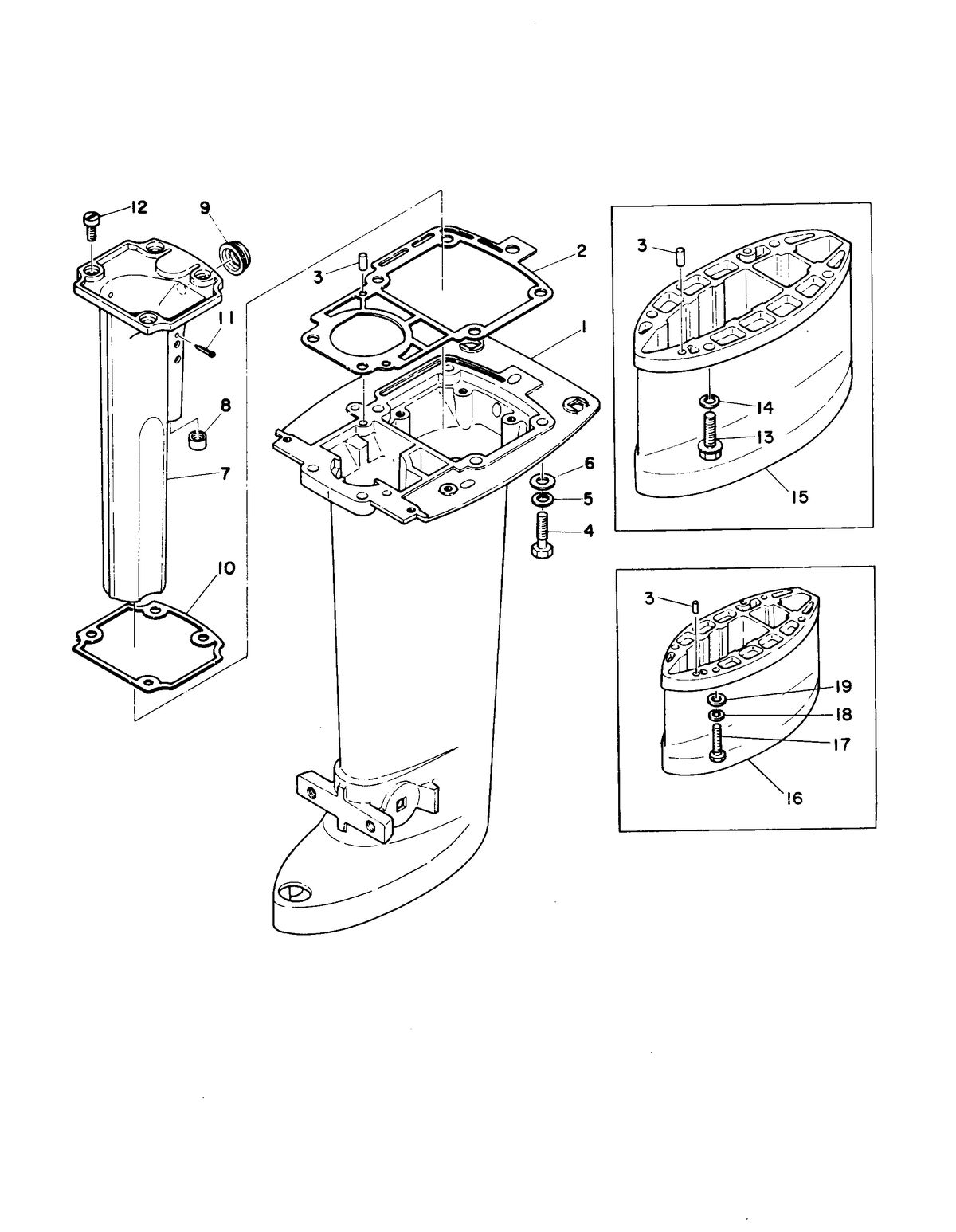 MARINER 28 HORSE POWER DRIVESHAFT HOUSING