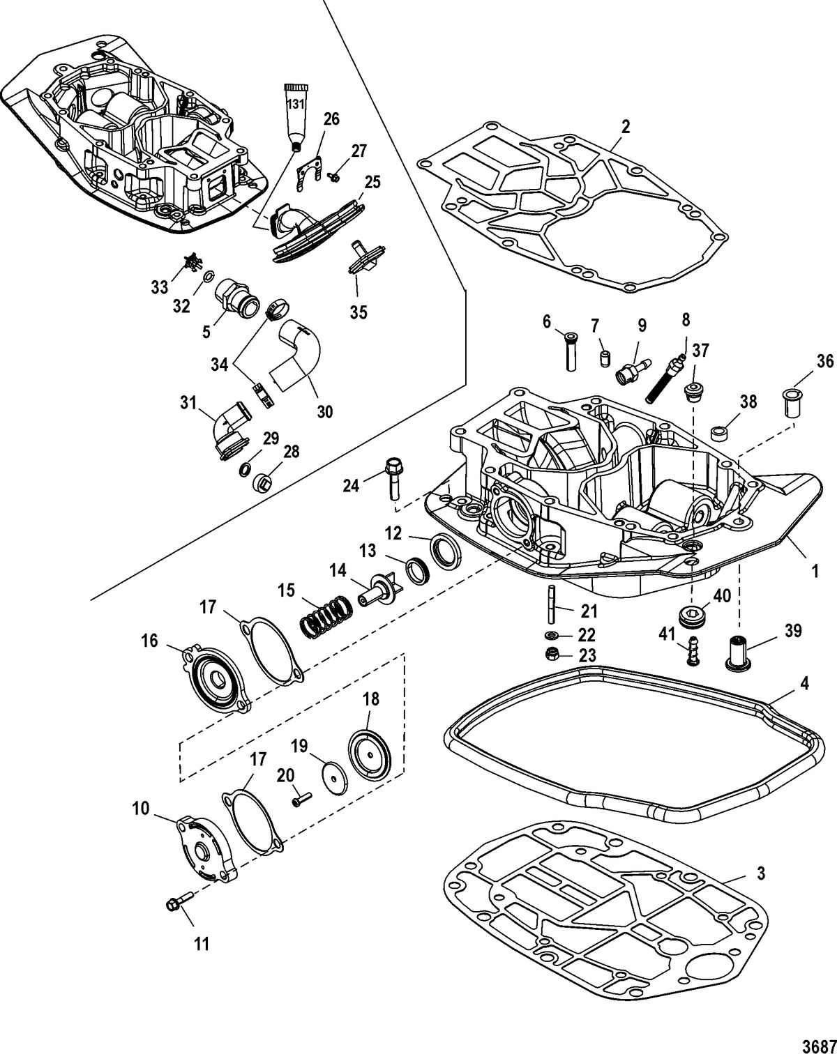 RACE OUTBOARD 250XS DFI (3.0L) Exhaust Plate