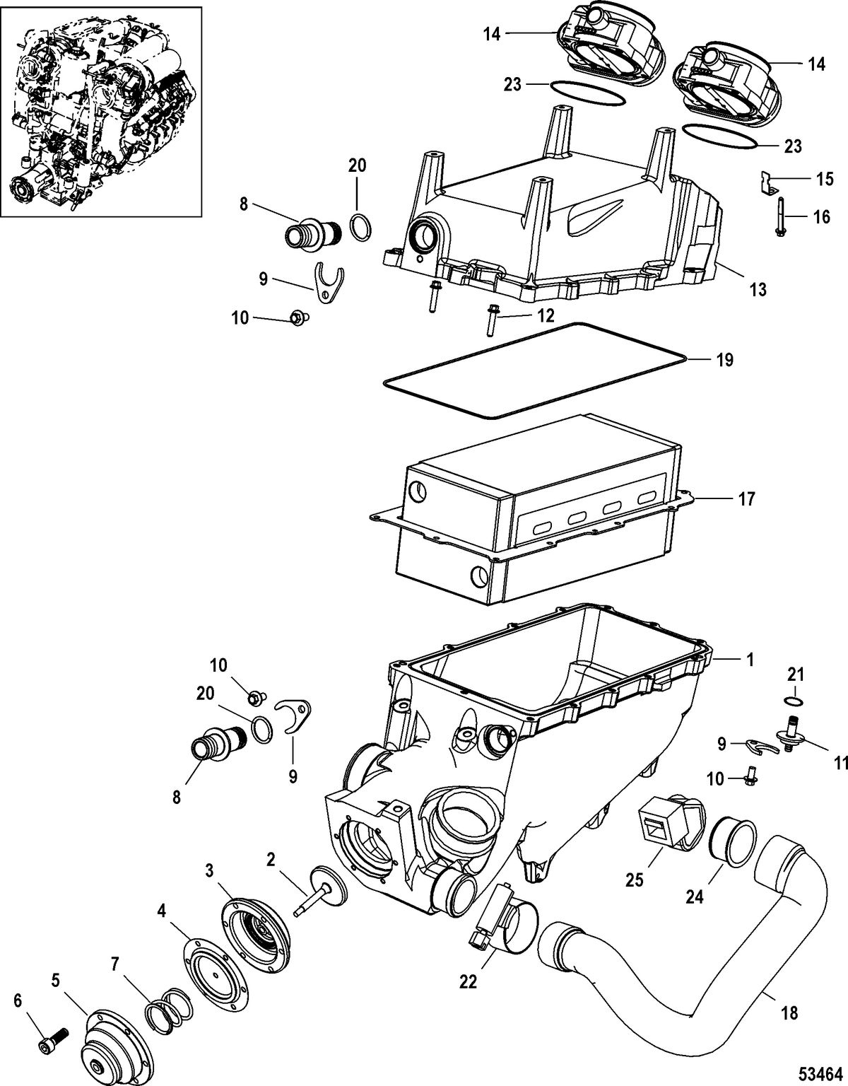RACE STERNDRIVE RACE 1350 QC4V Intercooler Assembly
