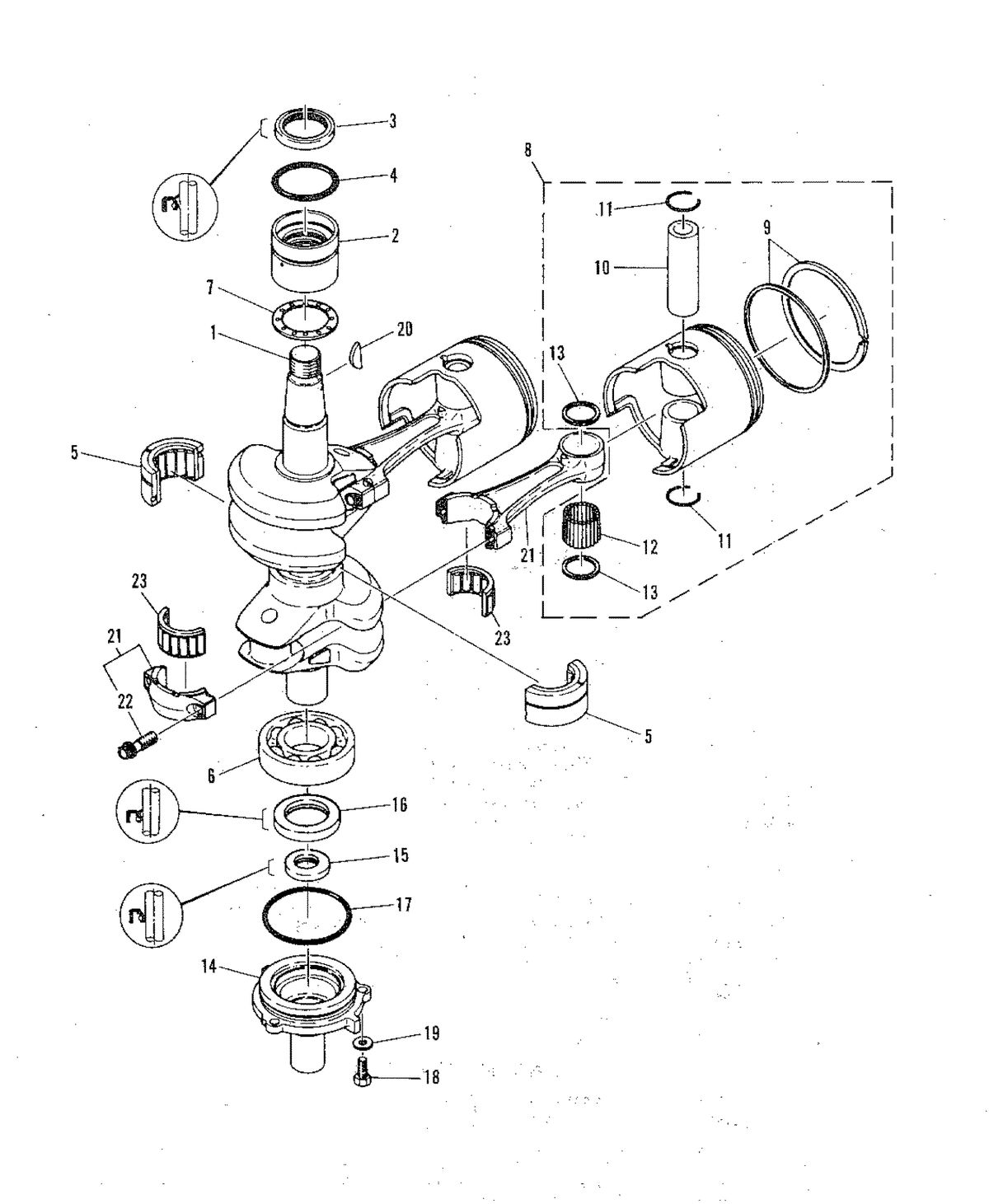 MARINER MARINER 60 CRANKSHAFT AND PISTON