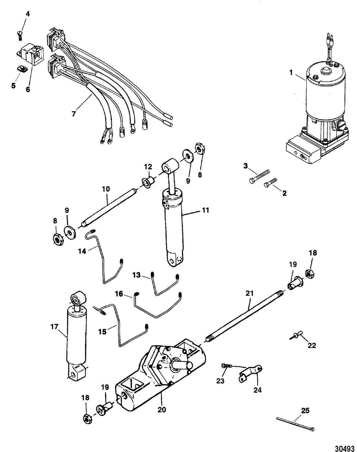 FORCE FORCE TRIM AND TILT MODELS 85 THRU 150 HP TRIM & TILT ASSEMBLY(819762A15)