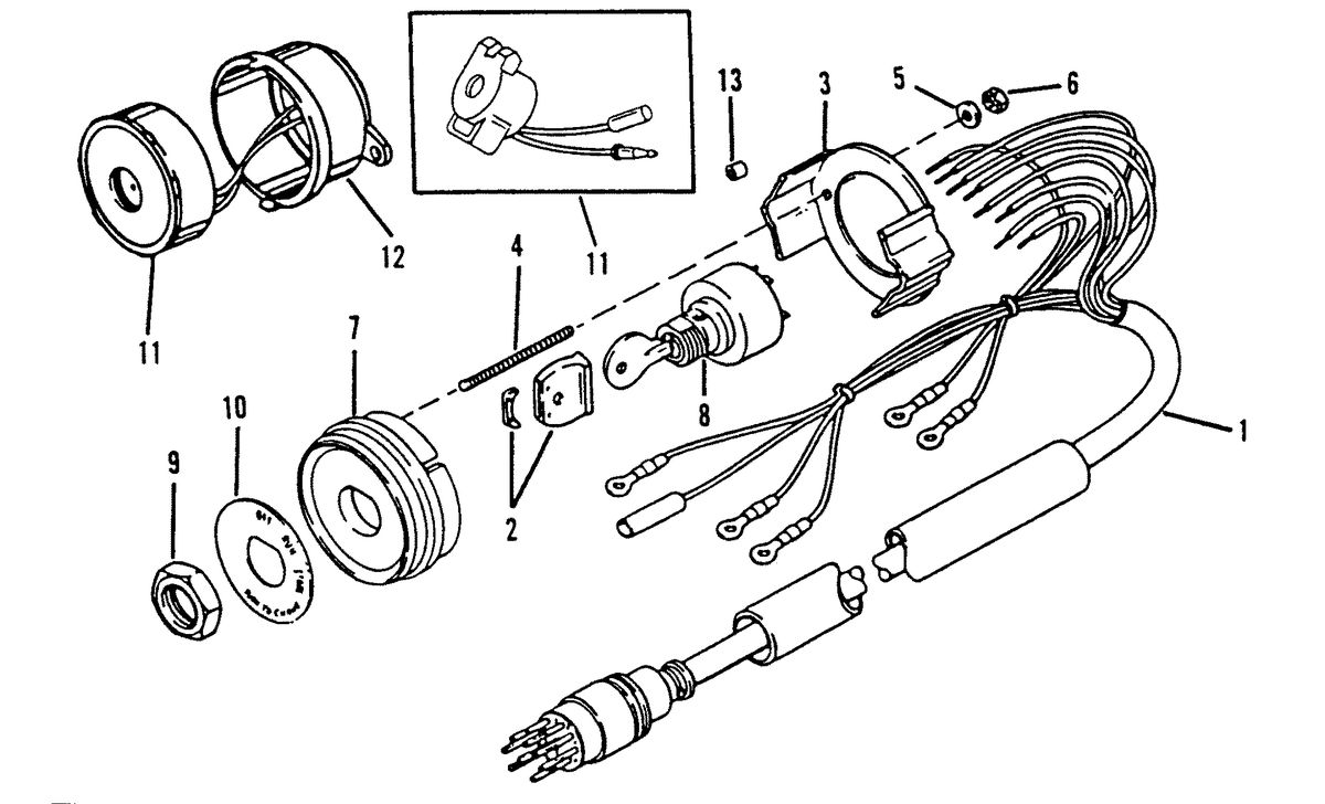 RACE OUTBOARD 2.5 L (CARB) KEY SWITCH ASSEMBLY