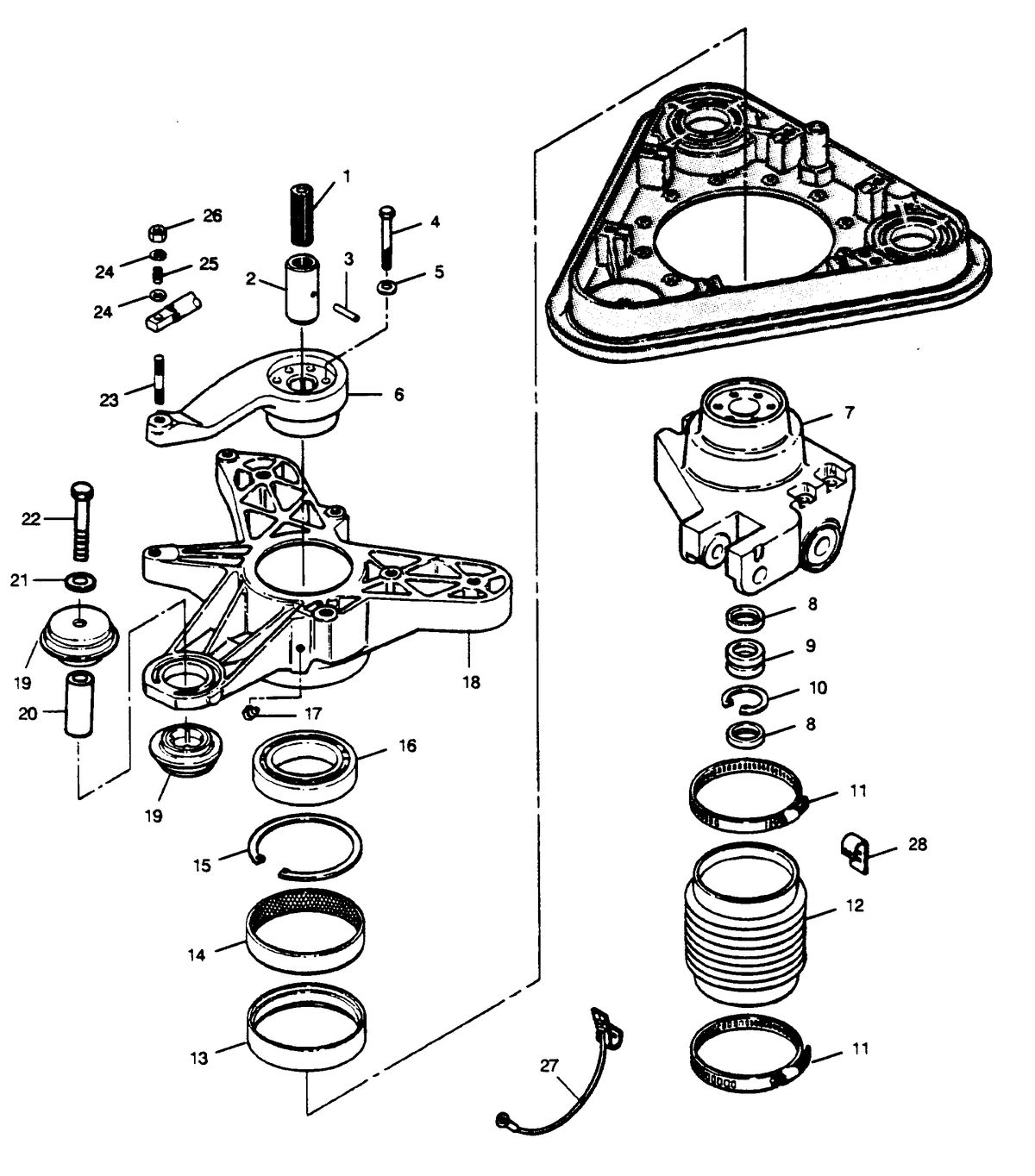 FORCE FORCE 1989 85 H.P. "B" MODEL L-DRIVE MOUNT AND STEERING YOKE