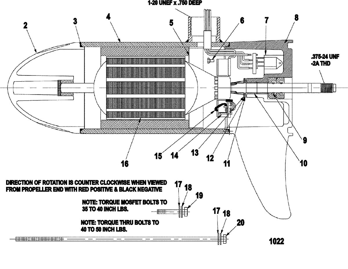 TROLLING MOTOR MOTORGUIDE ENERGY SERIES Lower Unit Assembly(48# - Variable) (MKF397082)