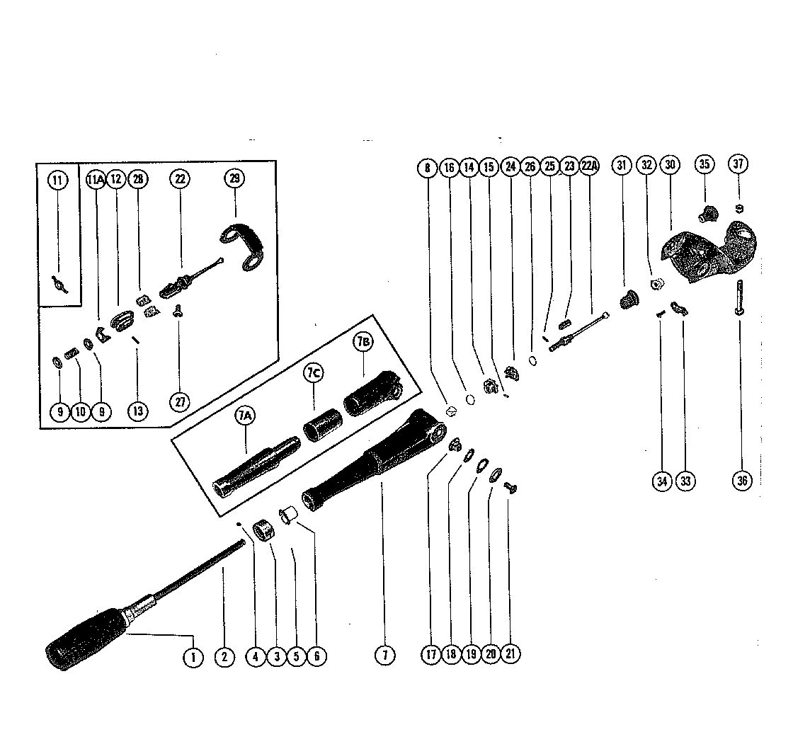 MERCURY 39/40 HP STEERING HANDLE ASSEMBLY