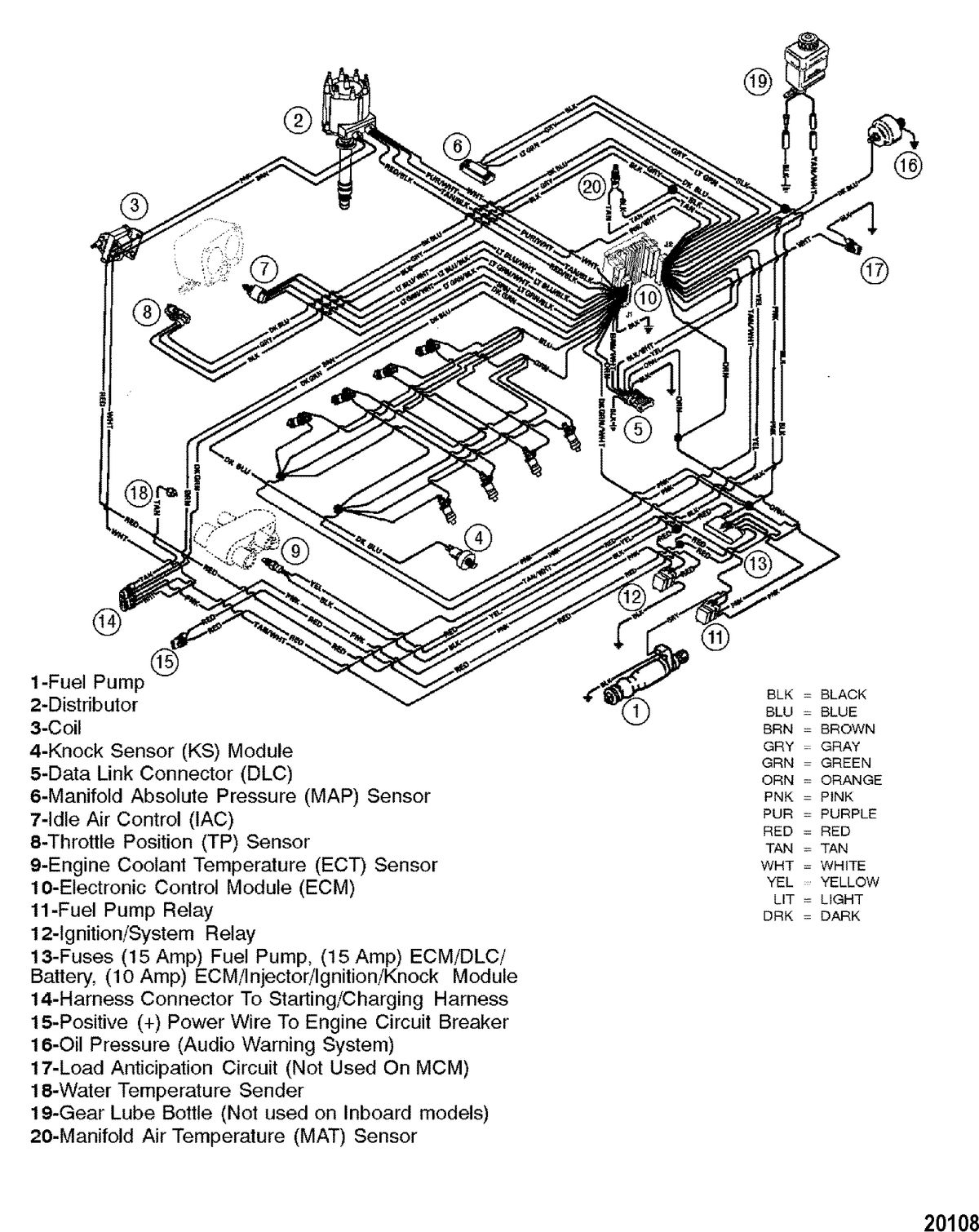 MERCRUISER 454 MAG MPI HORIZON/MIE 8.2L MPI Wiring Harness(EFI)